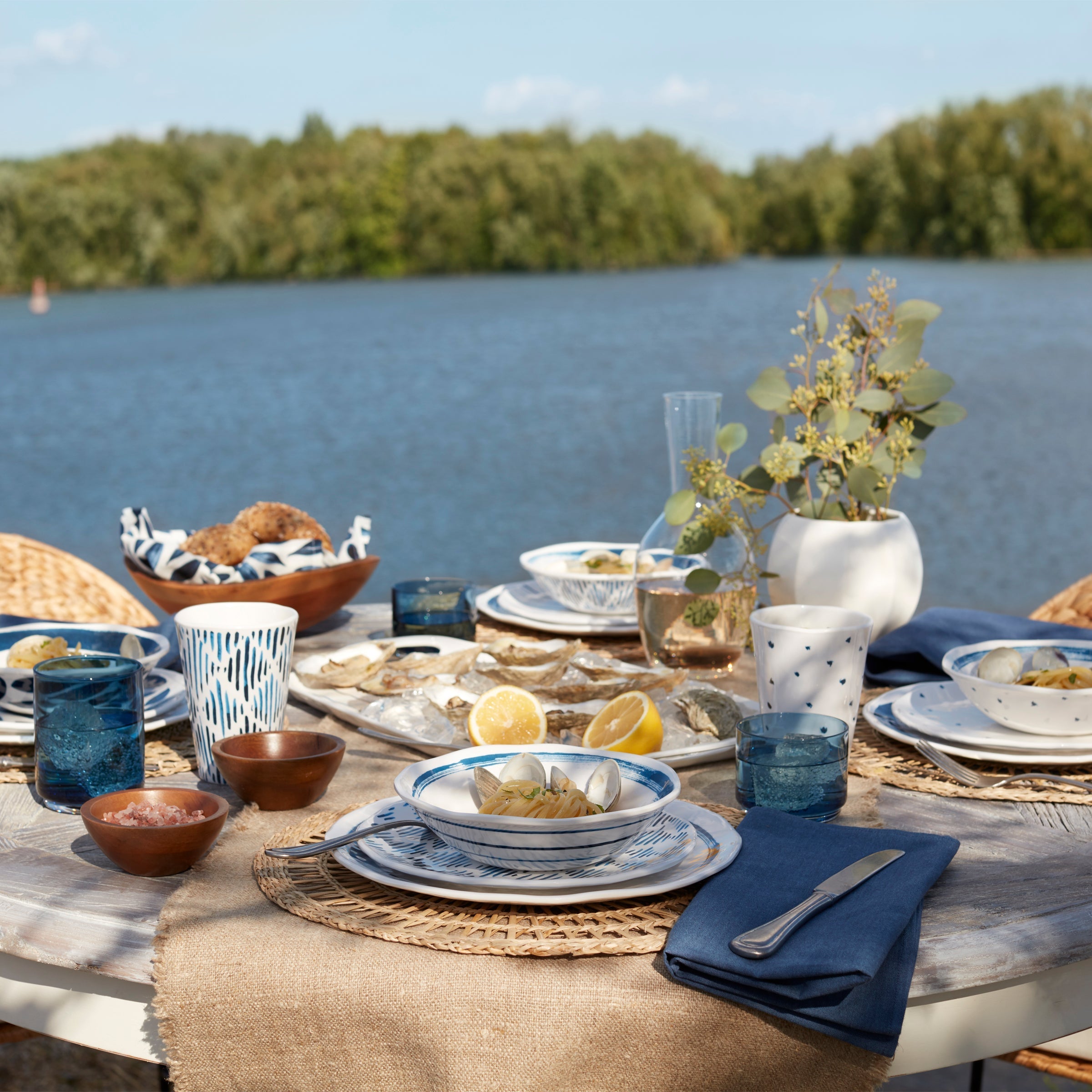Lenox Premium Blue Bay Melamine Dinner Plates, Set of 4 - Image 6