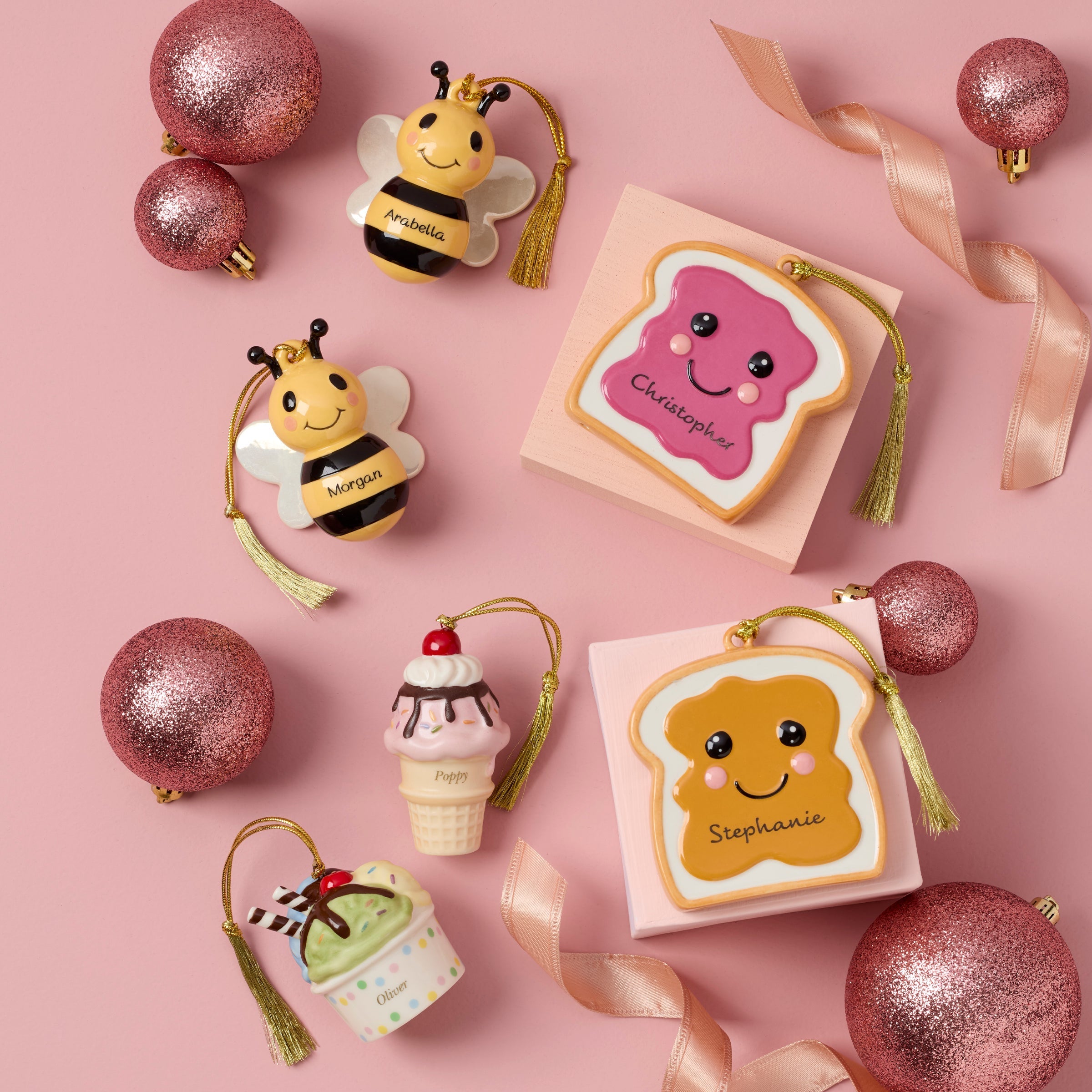 Lenox Premium Personalized 2-Piece Peanut Butter & Jam Ornament Set - Image 4