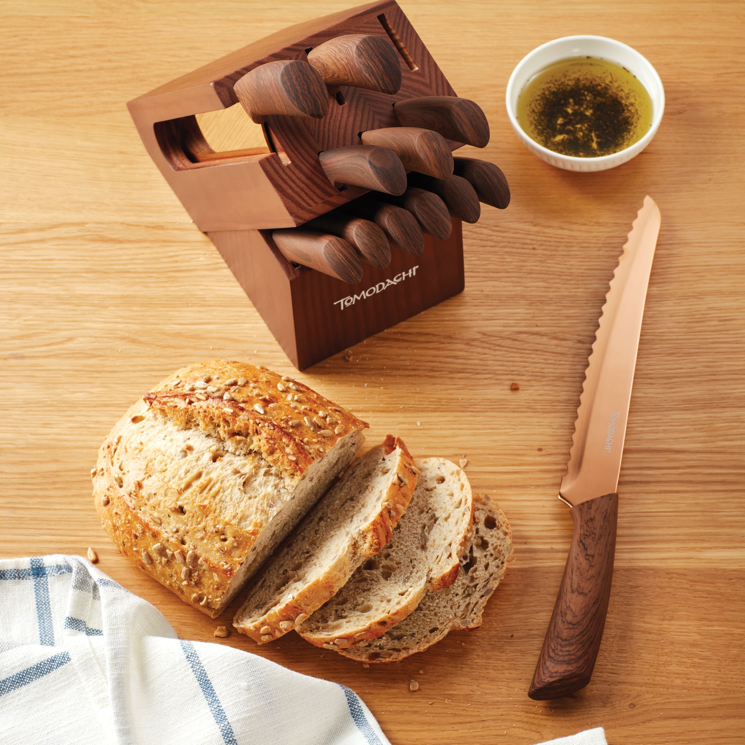 Lenox Premium Raintree Copper 13-Piece Cutlery Block Set - Image 2