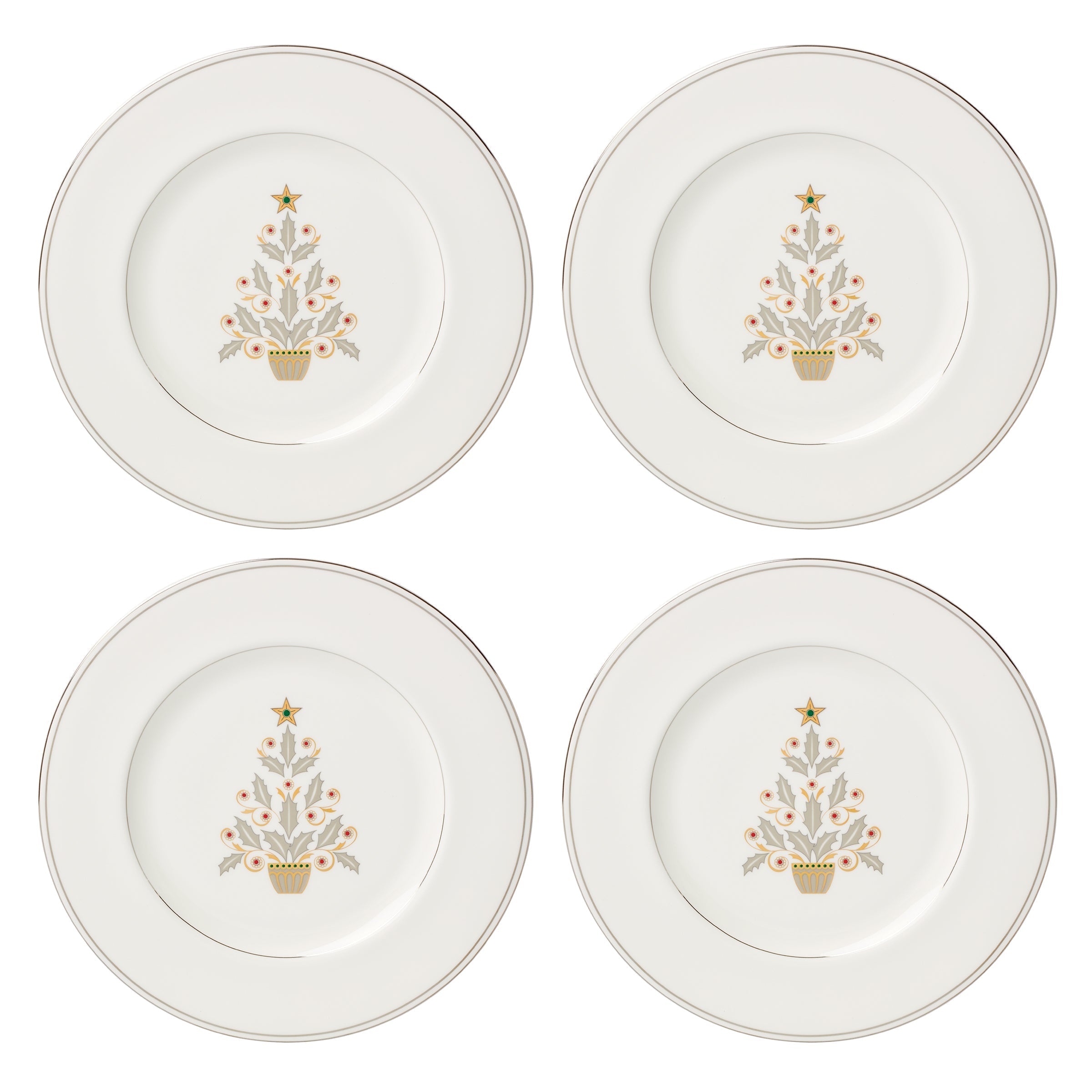 Lenox Premium Federal Platinum Tree Accent Plates, Set of 4 - Image 4