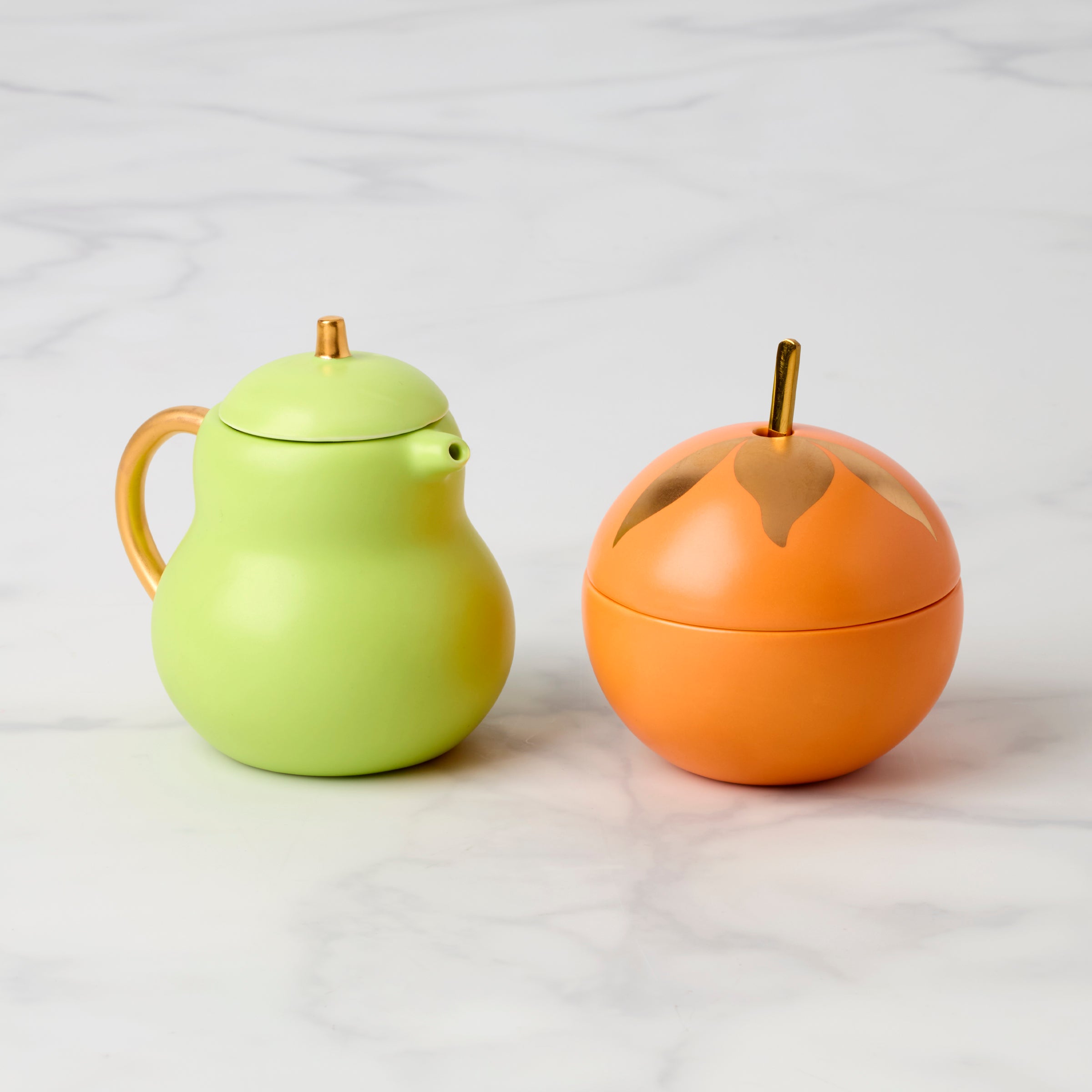 Lenox Premium Tutti Fruity Pear & Orange Sugar & Creamer Set