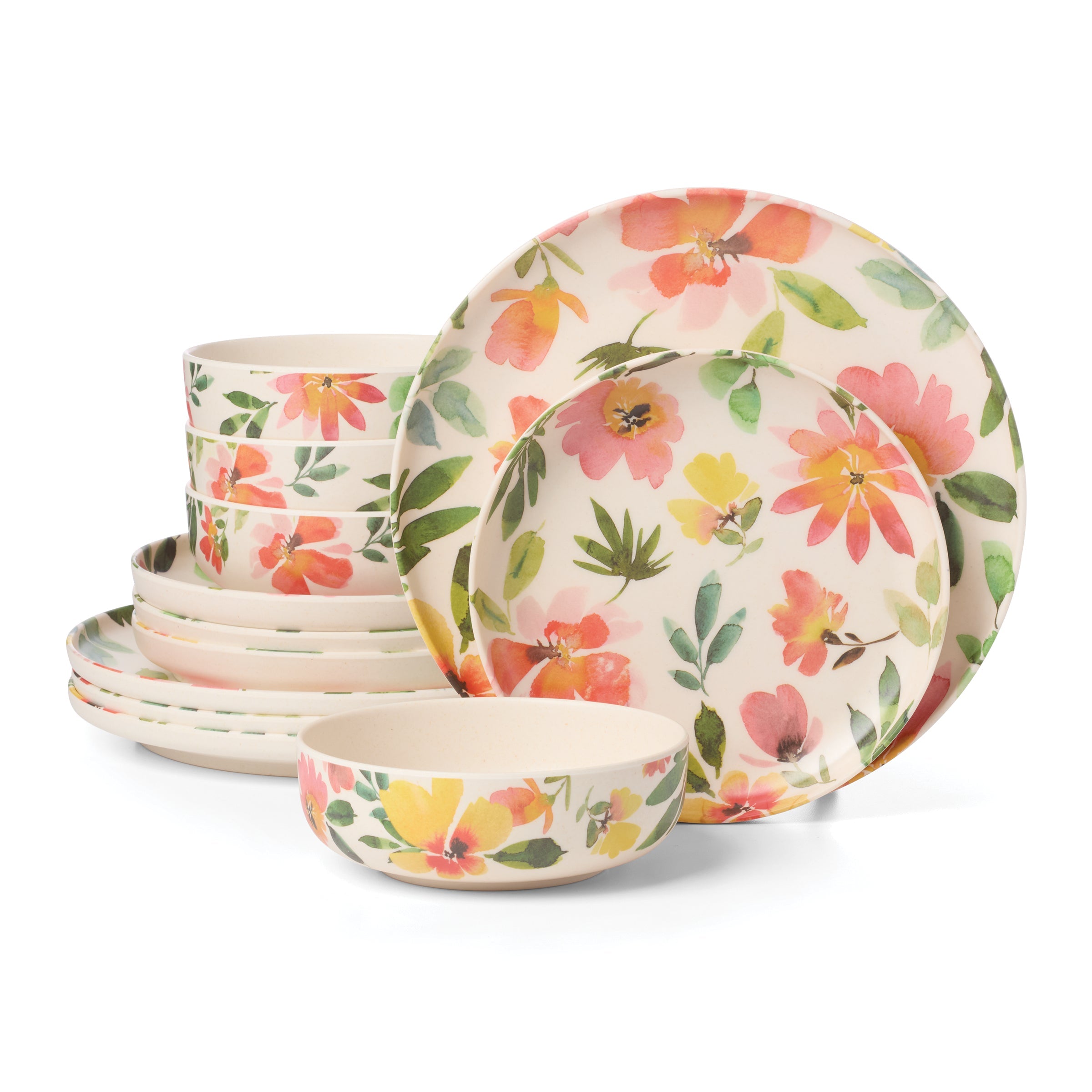 Lenox Premium 24 Seven Melamine Floral 12-Piece Dinnerware Set