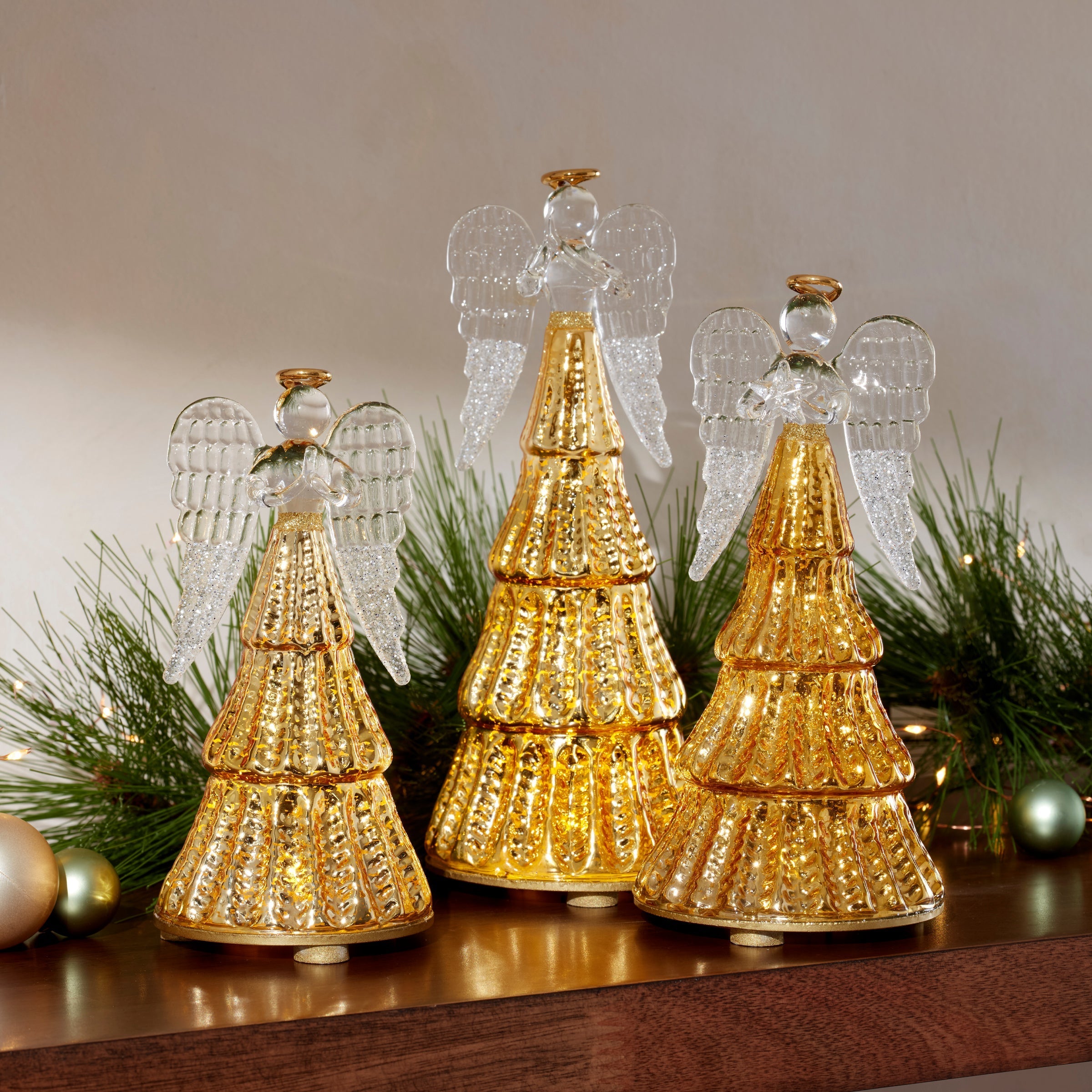 Lenox Premium Radiant Light Lit Angel Figurines 3-Piece Set - Image 4