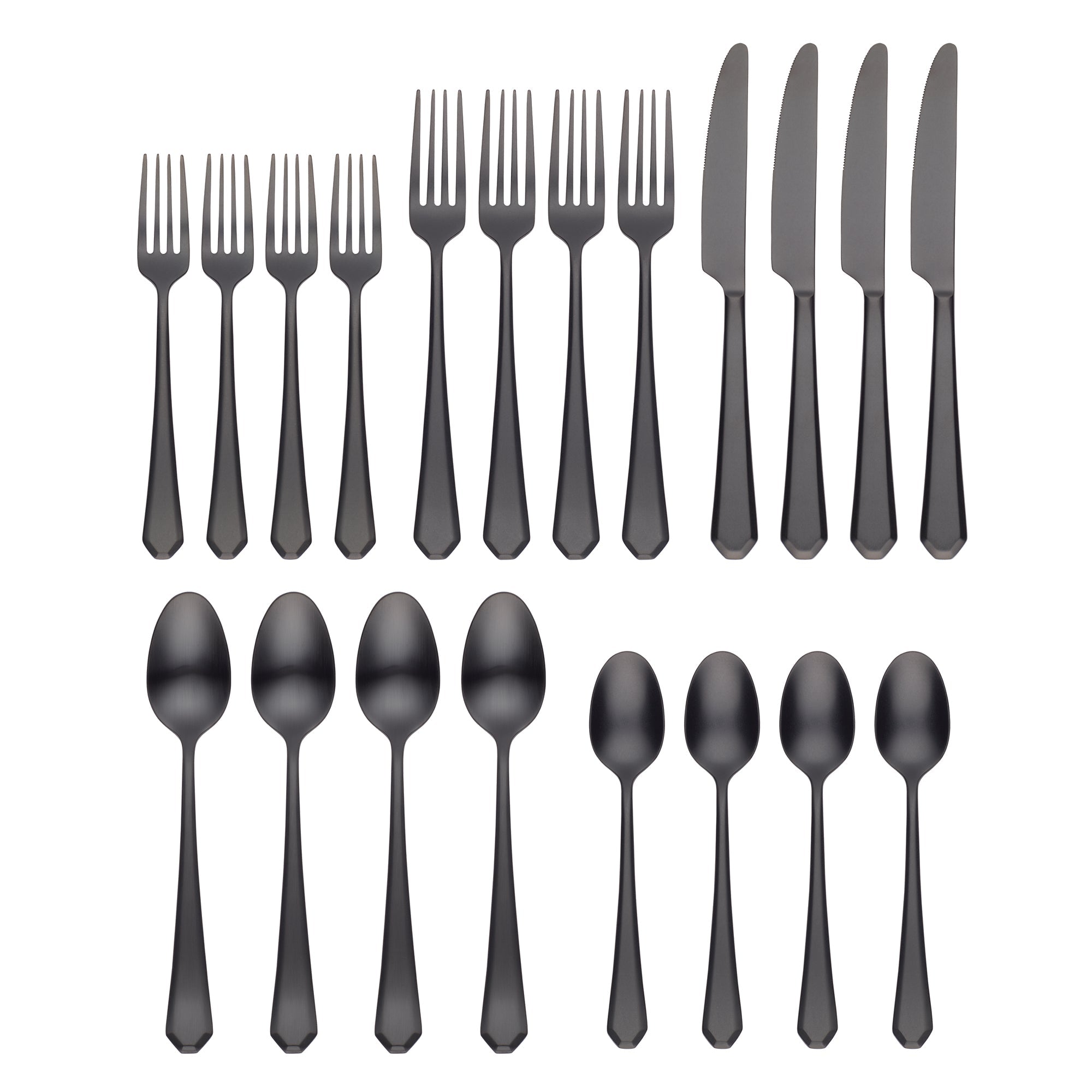 Lenox Premium Geo Black Satin 20-Piece Flatware Set