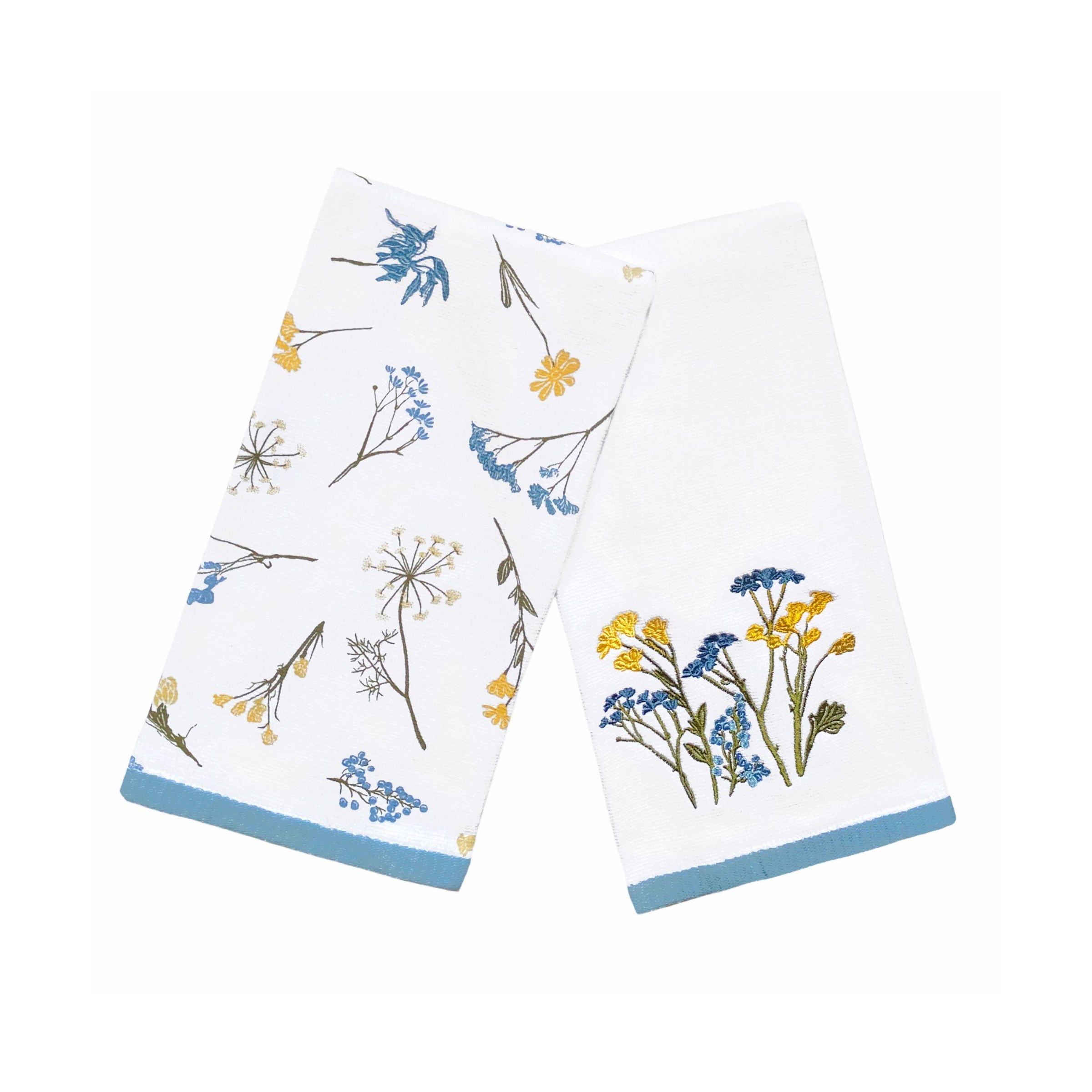 Lenox Premium Wildflowers Embroidered Kitchen Towels, Set of 2