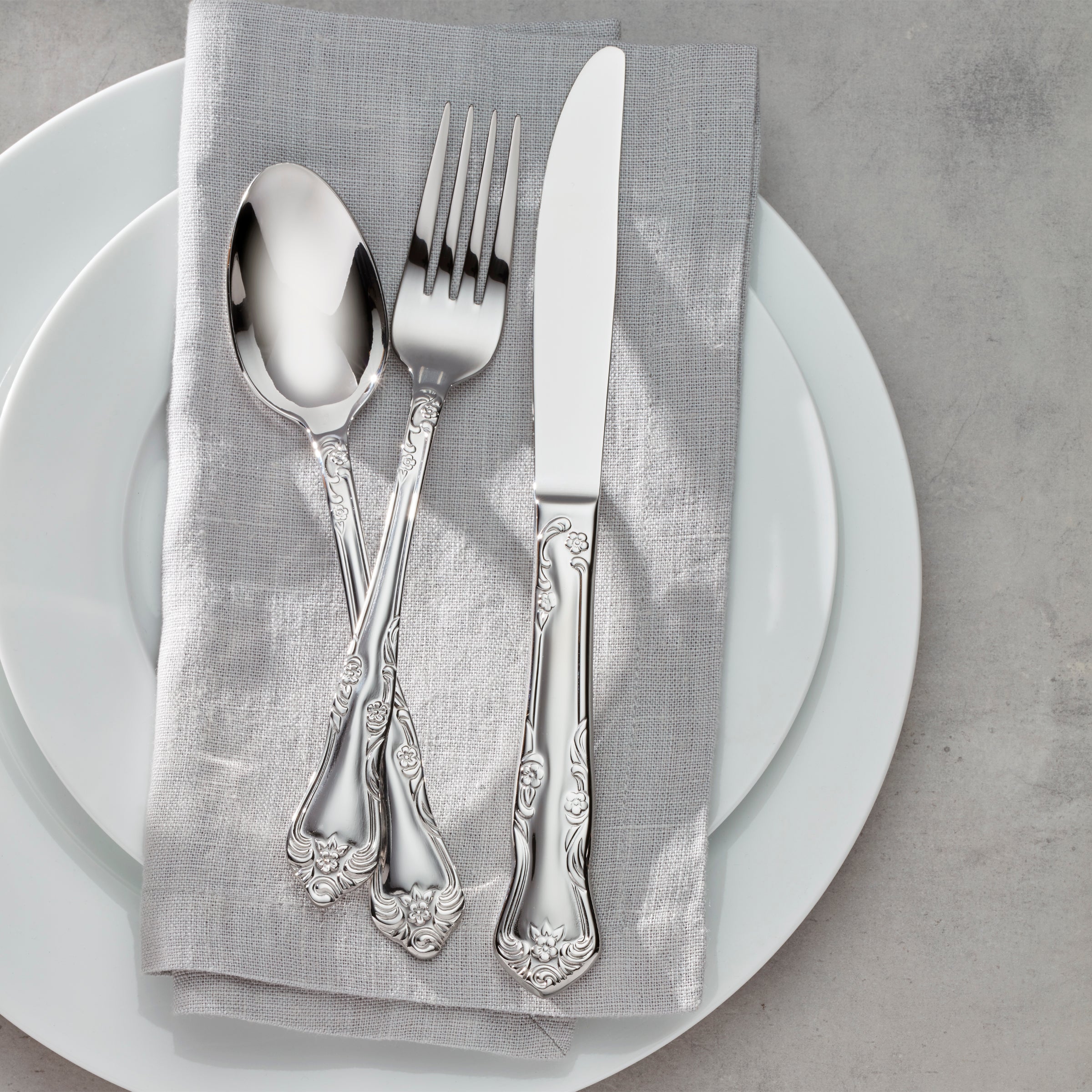Lenox Premium Azalea 20-Piece Flatware Set - Image 3