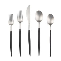 Lenox Premium Evora Satin POM Black 20-Piece Flatware Set