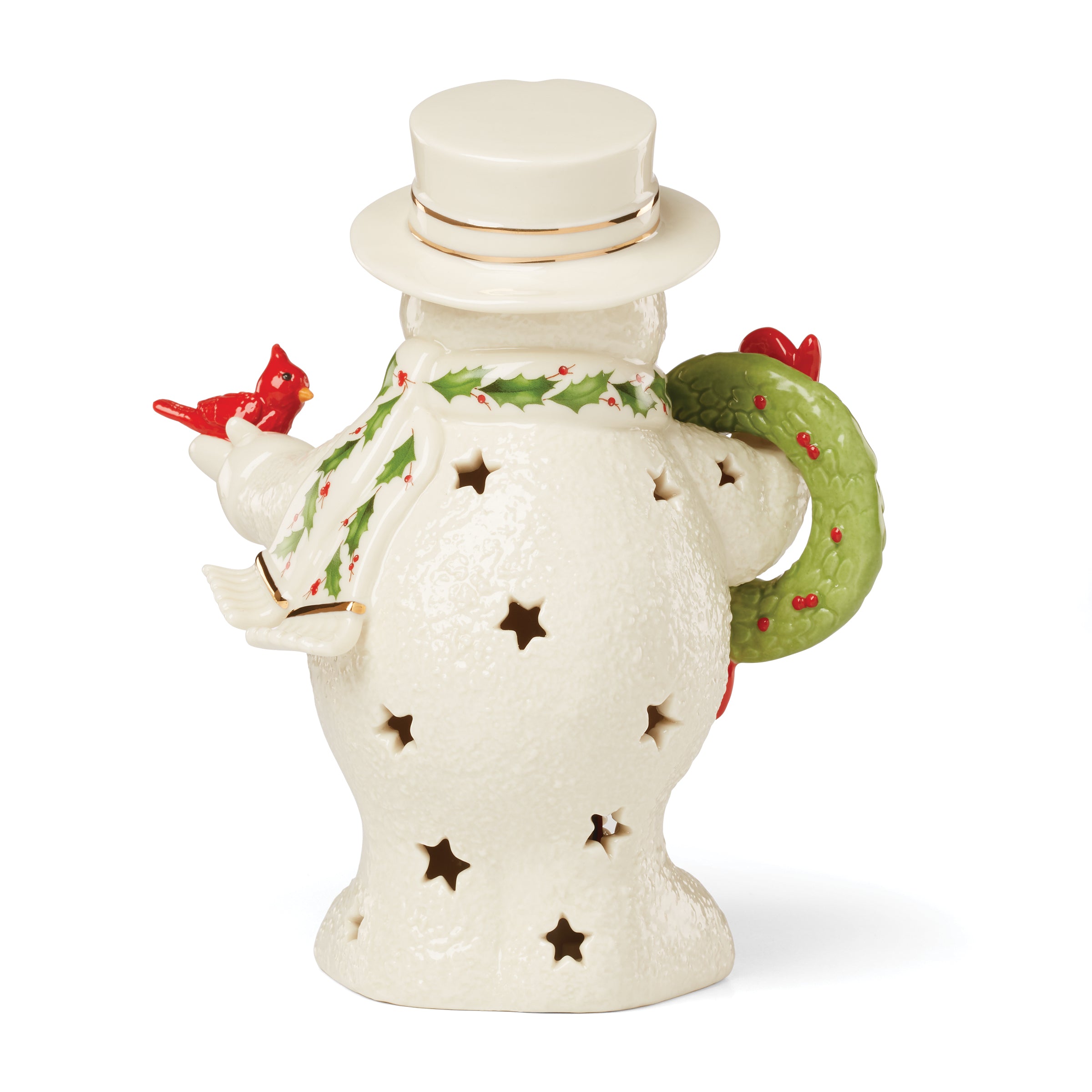 Lenox Premium Happy Holly Days Snowman Holding Wreath Figurine - Image 5