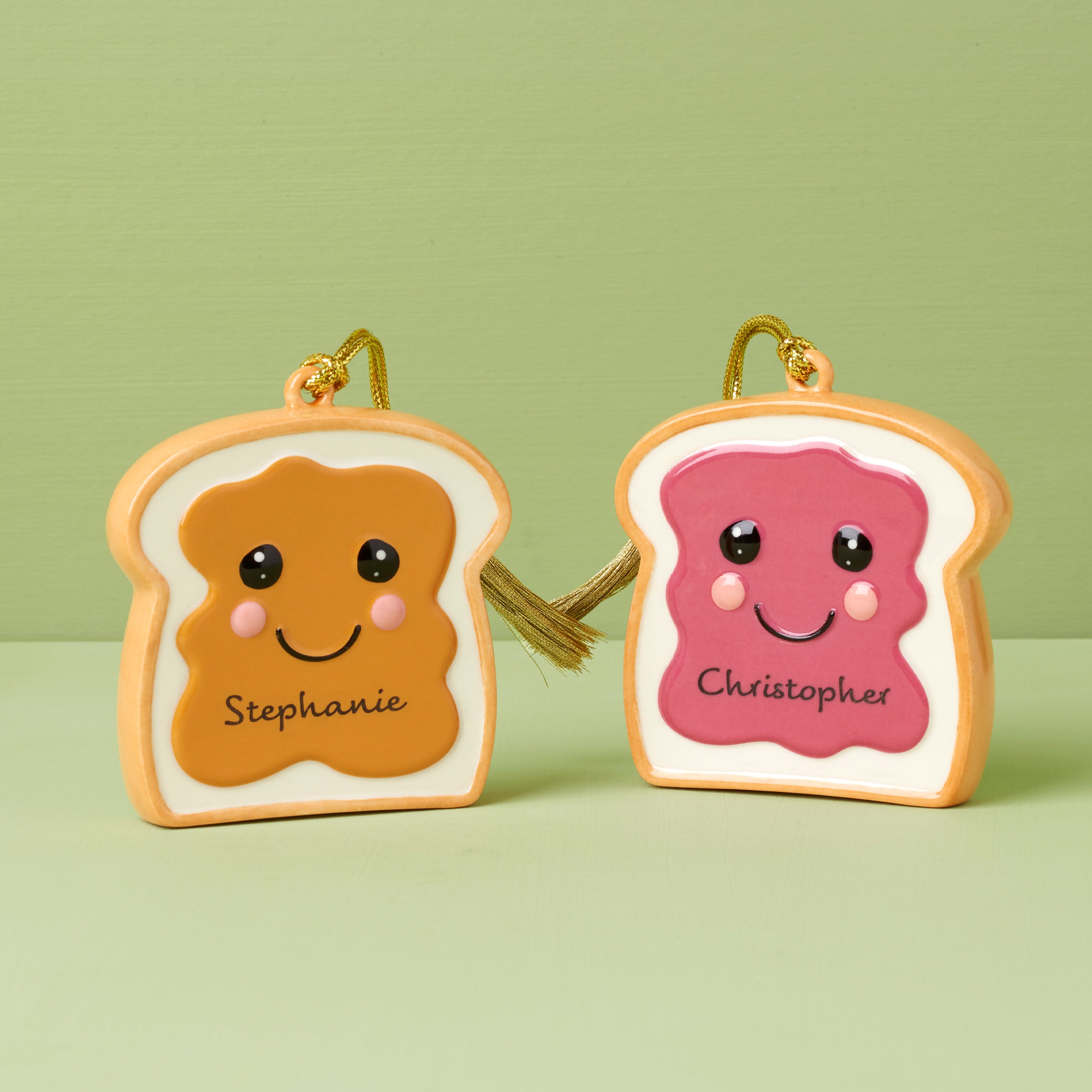 Lenox Premium Personalized 2-Piece Peanut Butter & Jam Ornament Set