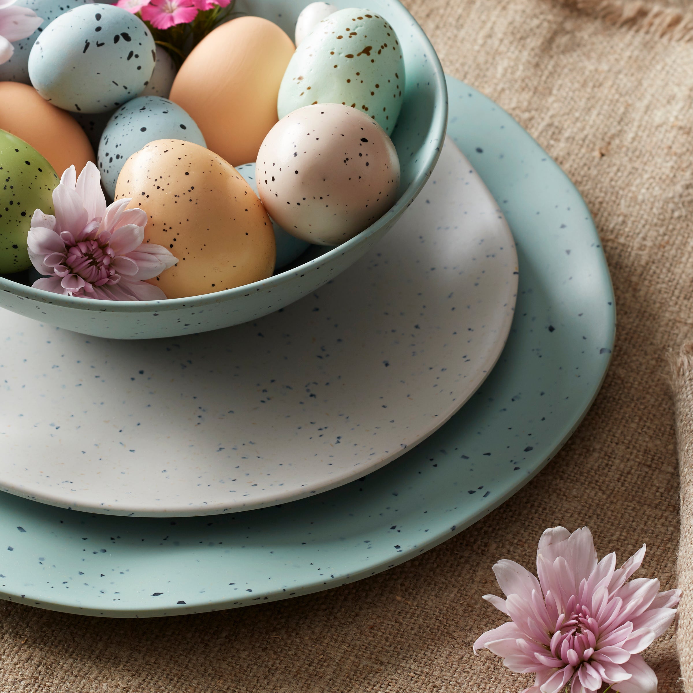 Lenox Premium Terrazzo Melamine Cream 12-Piece Dinnerware Set - Image 9