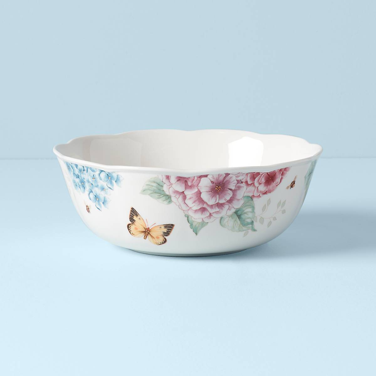 Lenox Premium Butterfly Meadow Hydrangea Large Serving Bowl - Image 2