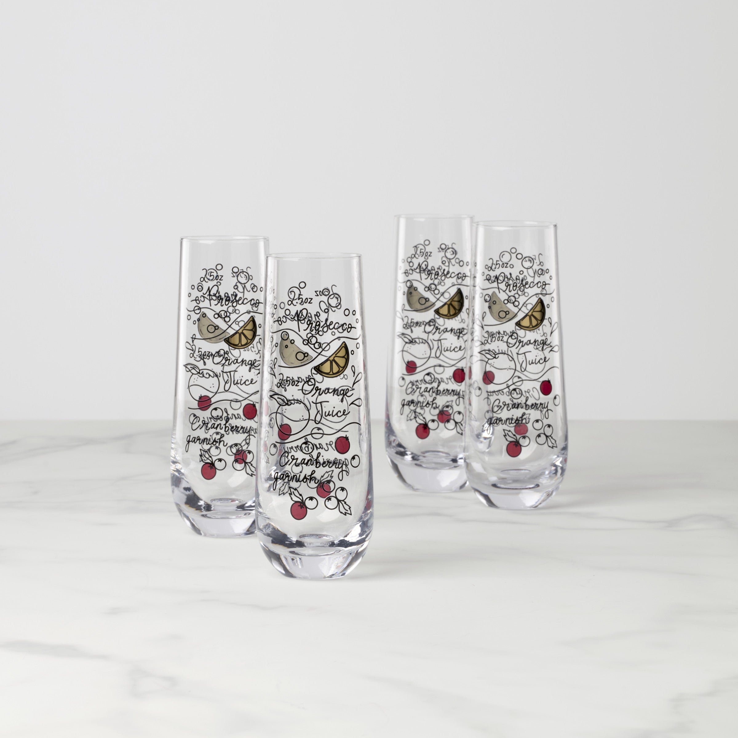 Lenox Premium Make Merry Stemless Flute Glasses, Set of 4