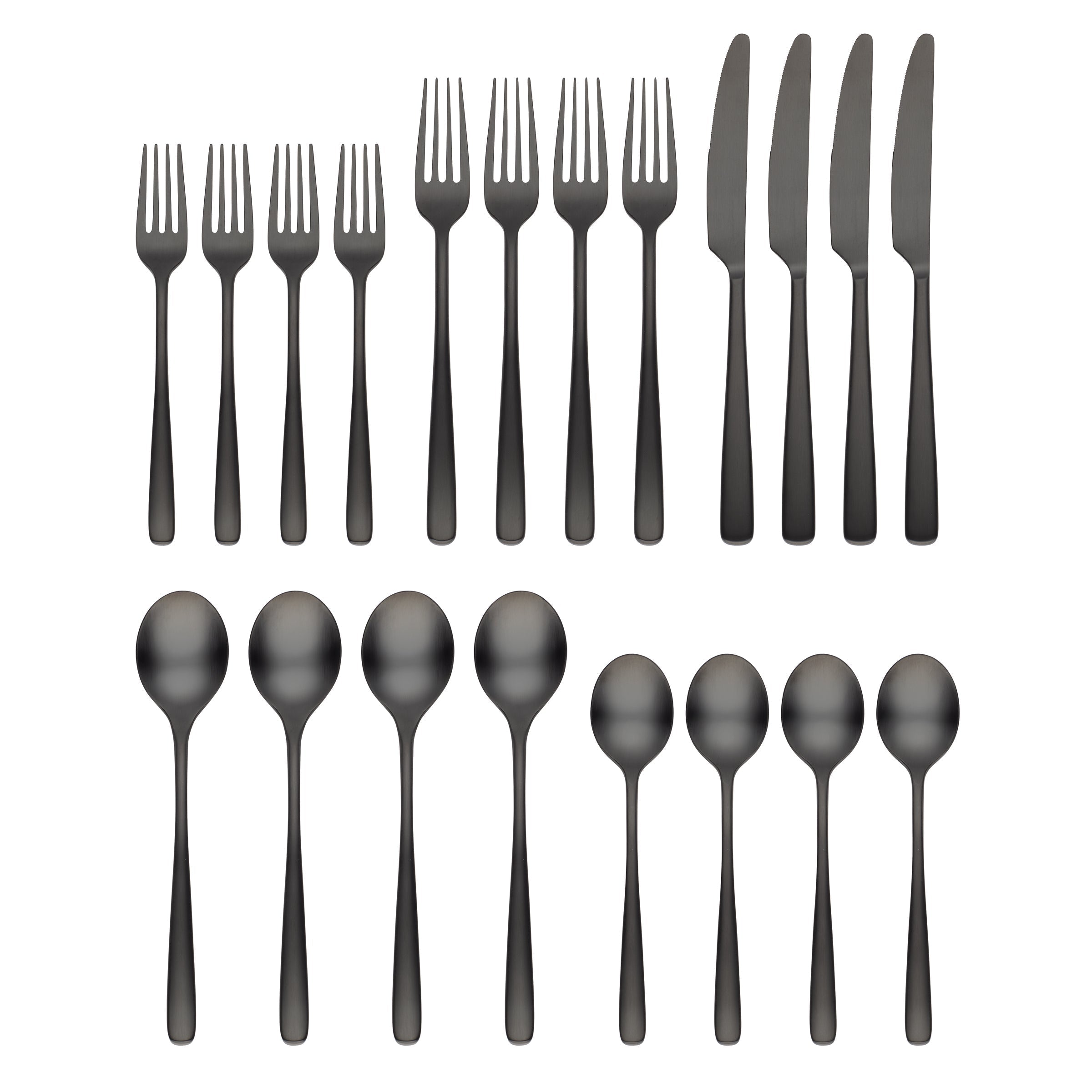 Lenox Premium Rise Black Satin 20-Piece Flatware Set - Image 2
