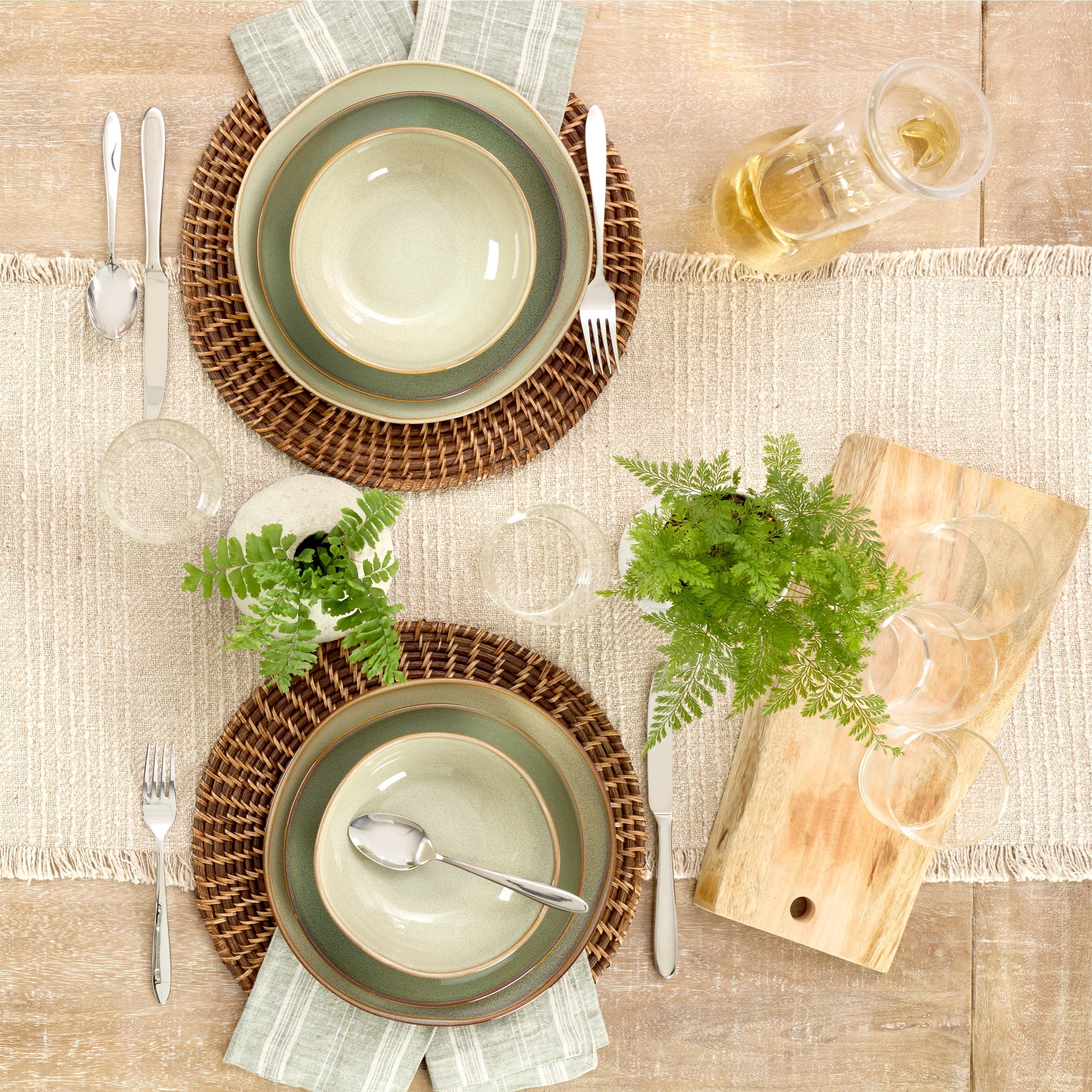 Lenox Premium Organic Shades Sage Green 12-Piece Dinnerware Set - Image 4