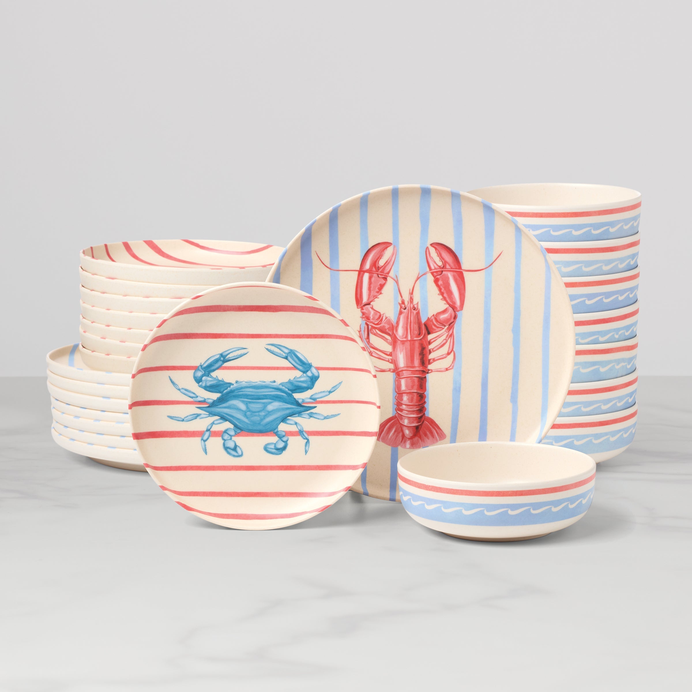 Lenox Premium 24 Seven Melamine Wharfside 24-Piece Dinnerware Set