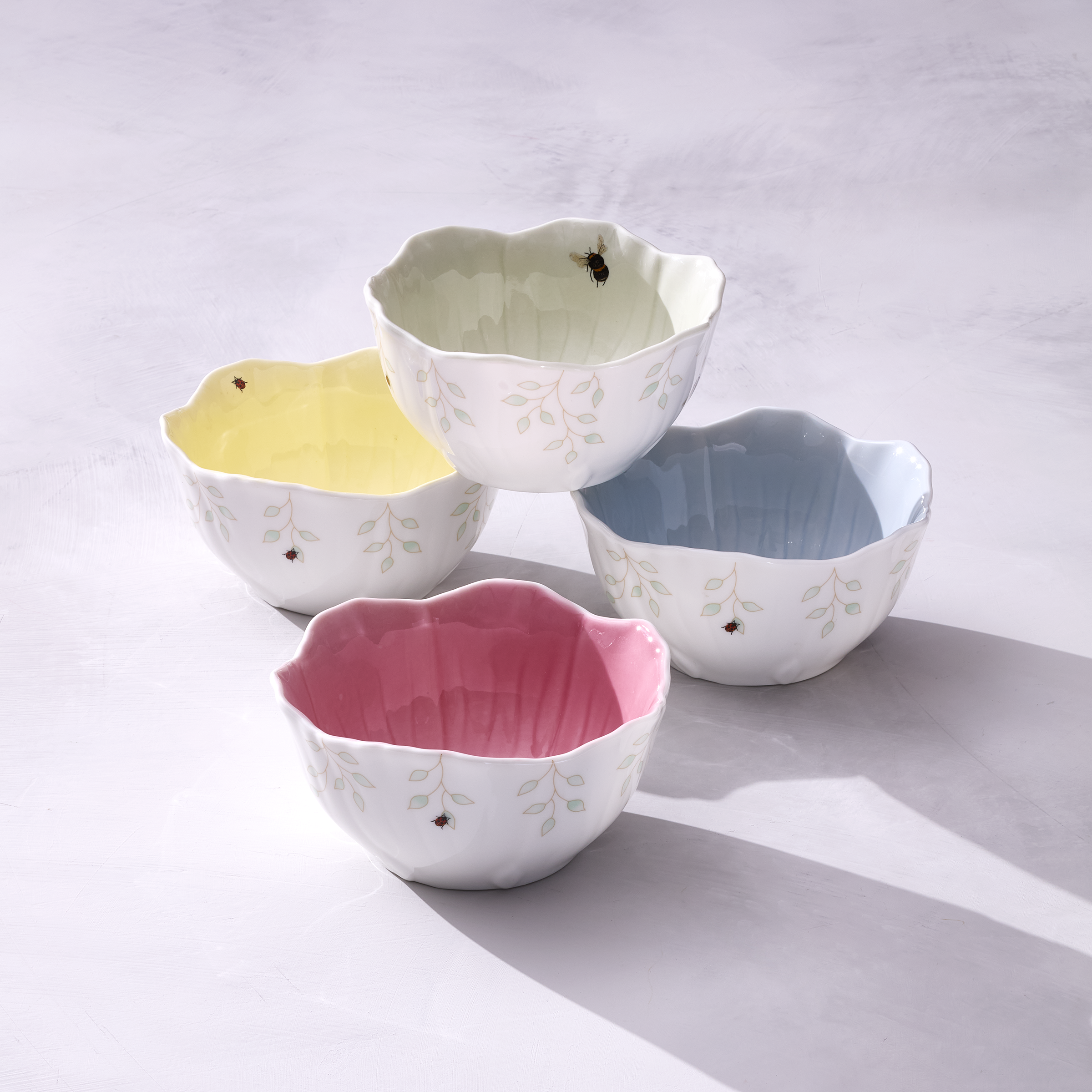 Lenox Premium Butterfly Meadow Floral Blue Dessert Bowls, Set of 4 - Image 3