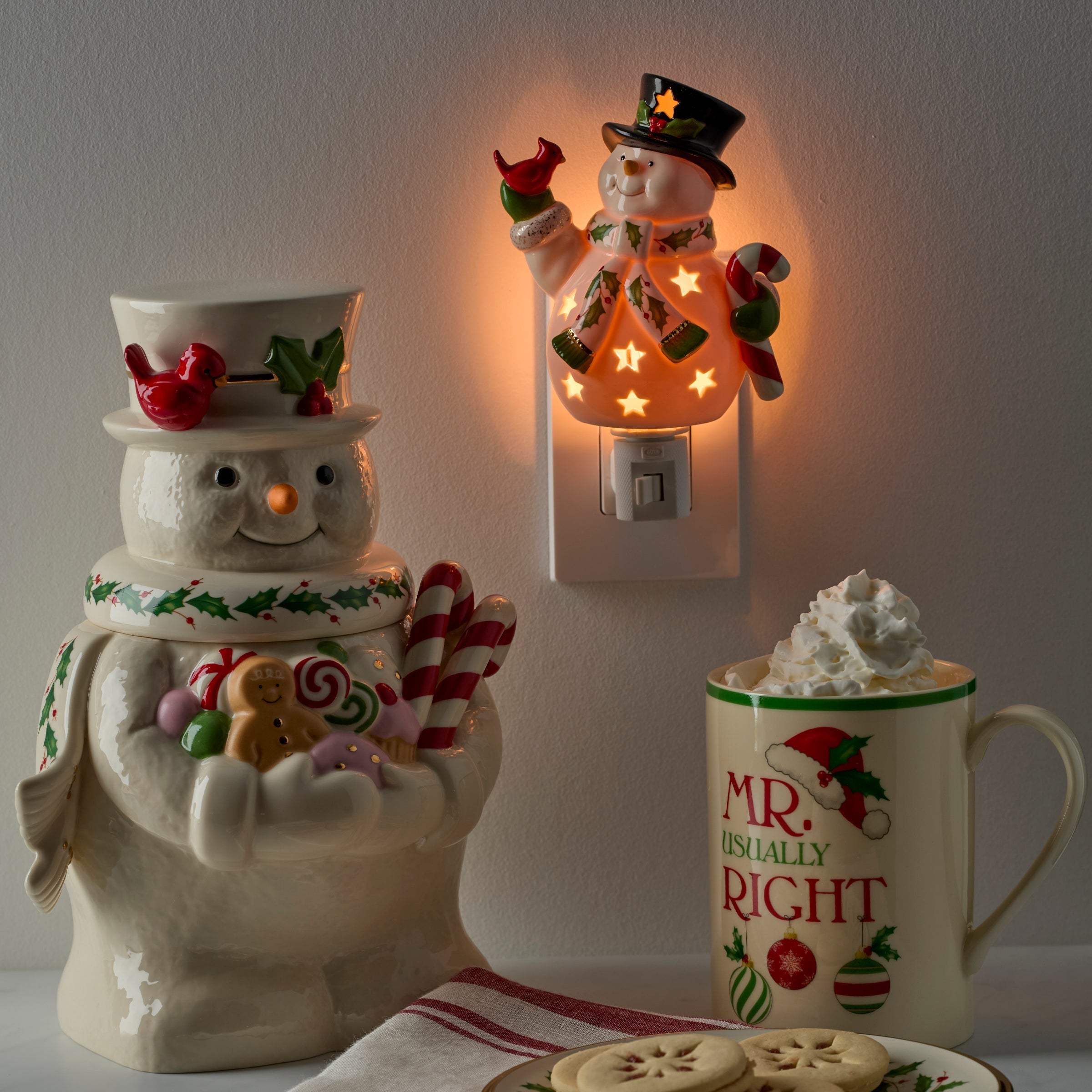 Lenox Premium Happy Holly Days Snowman Night Light - Image 3