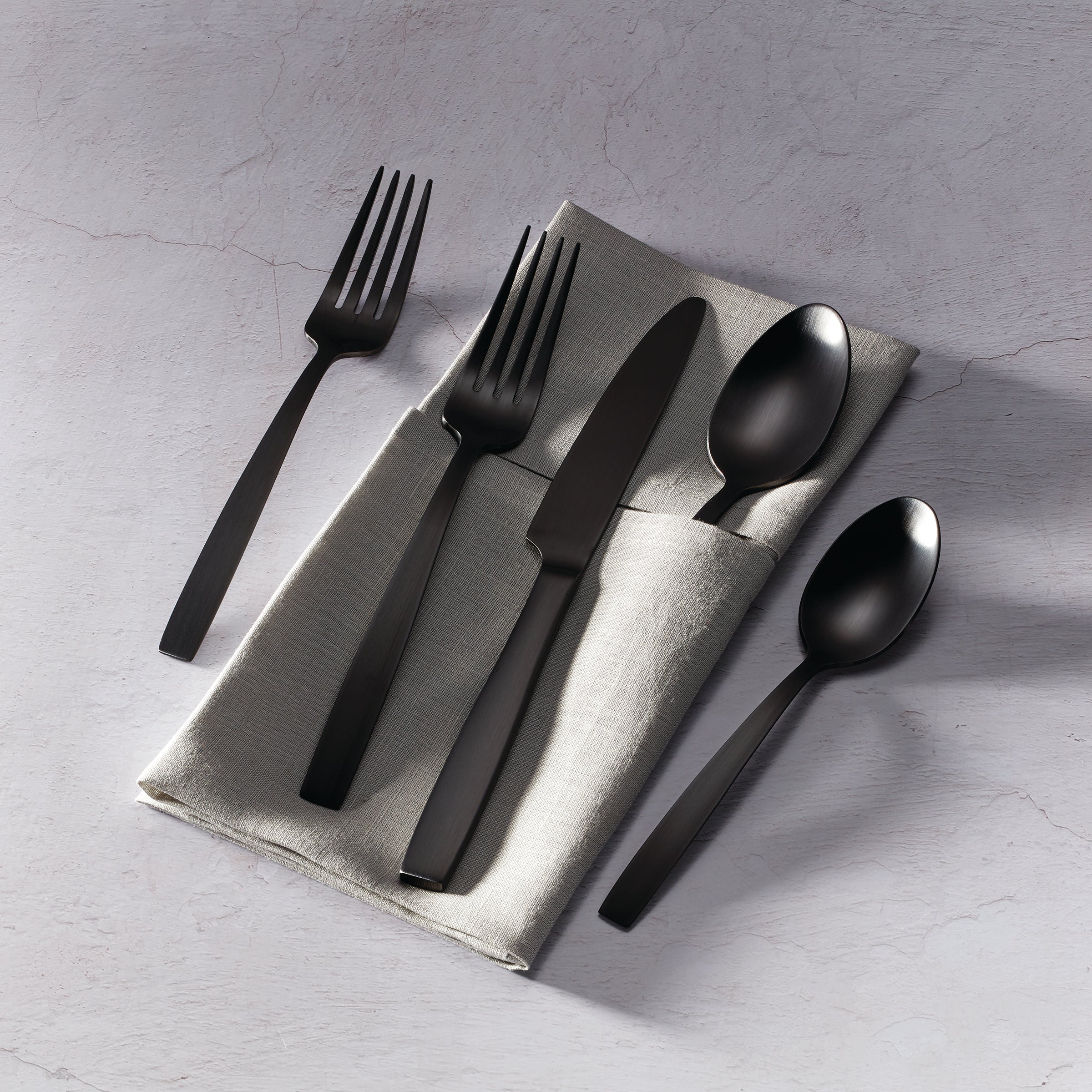 Lenox Premium Clearview Black Satin 20-Piece Flatware Set - Image 3