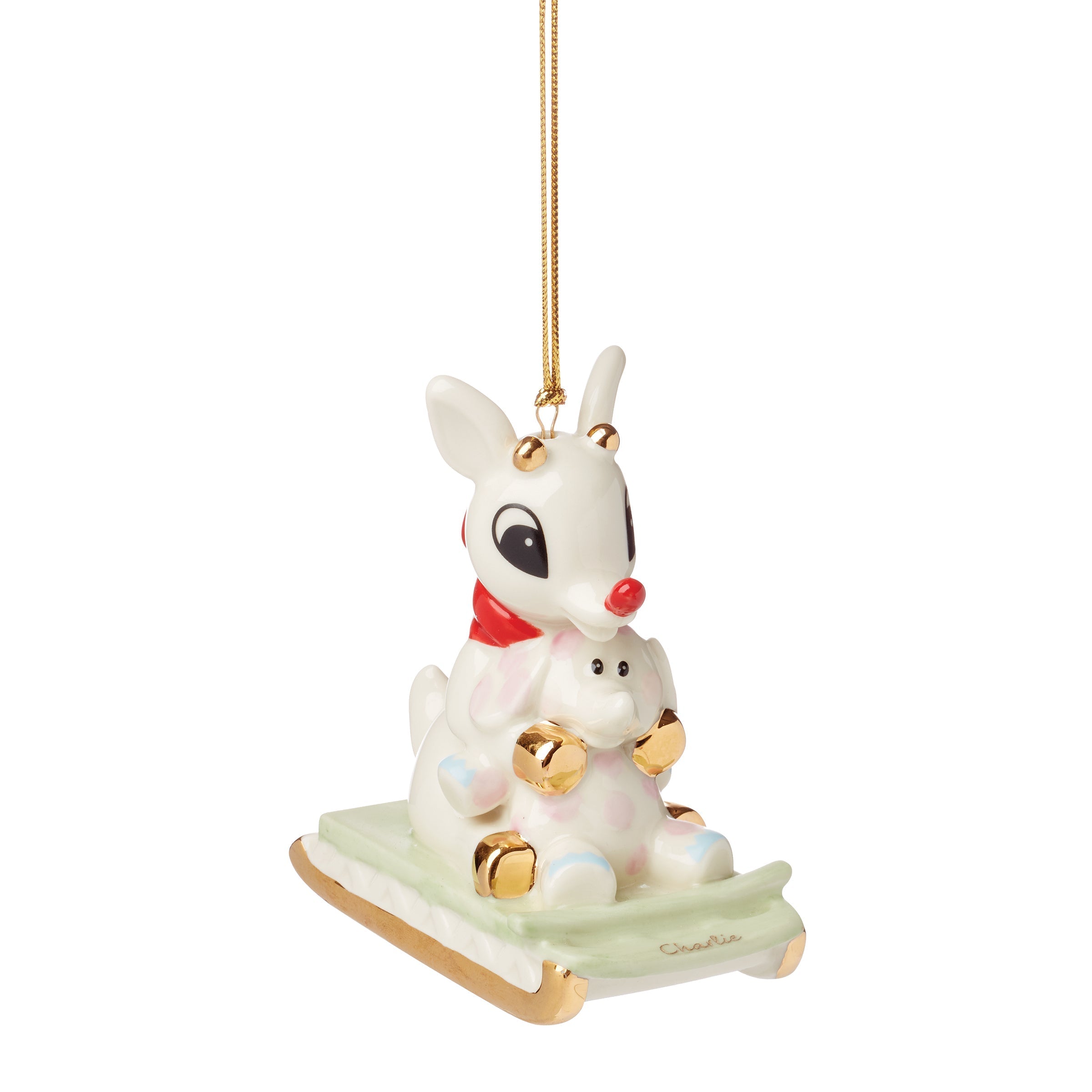 Lenox Premium Personalized Rudolph with Misfit Elephant Ornament - Image 4