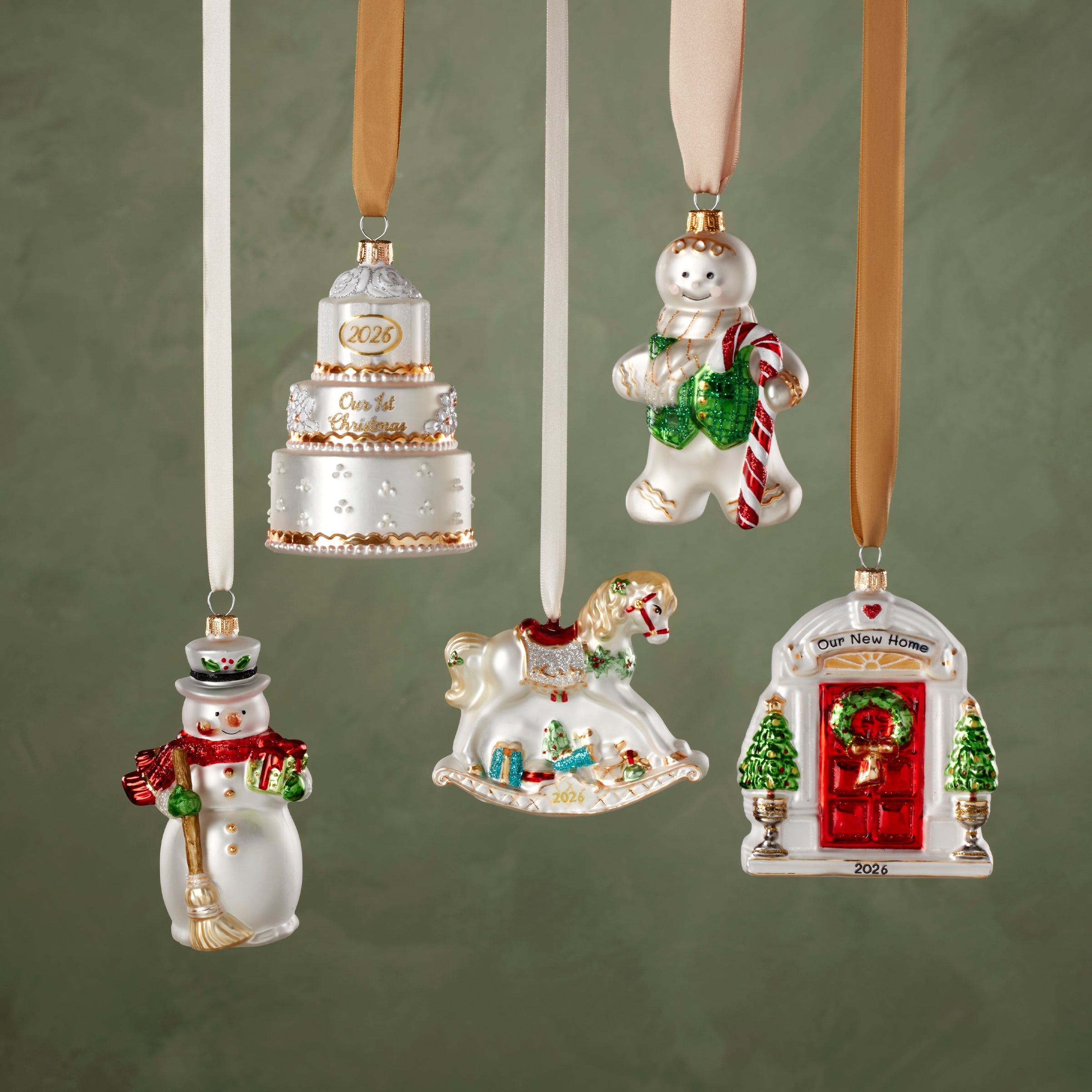 Lenox Premium 2026 Retro Blown Glass Our 1st Christmas Wedding Ornament - Image 5