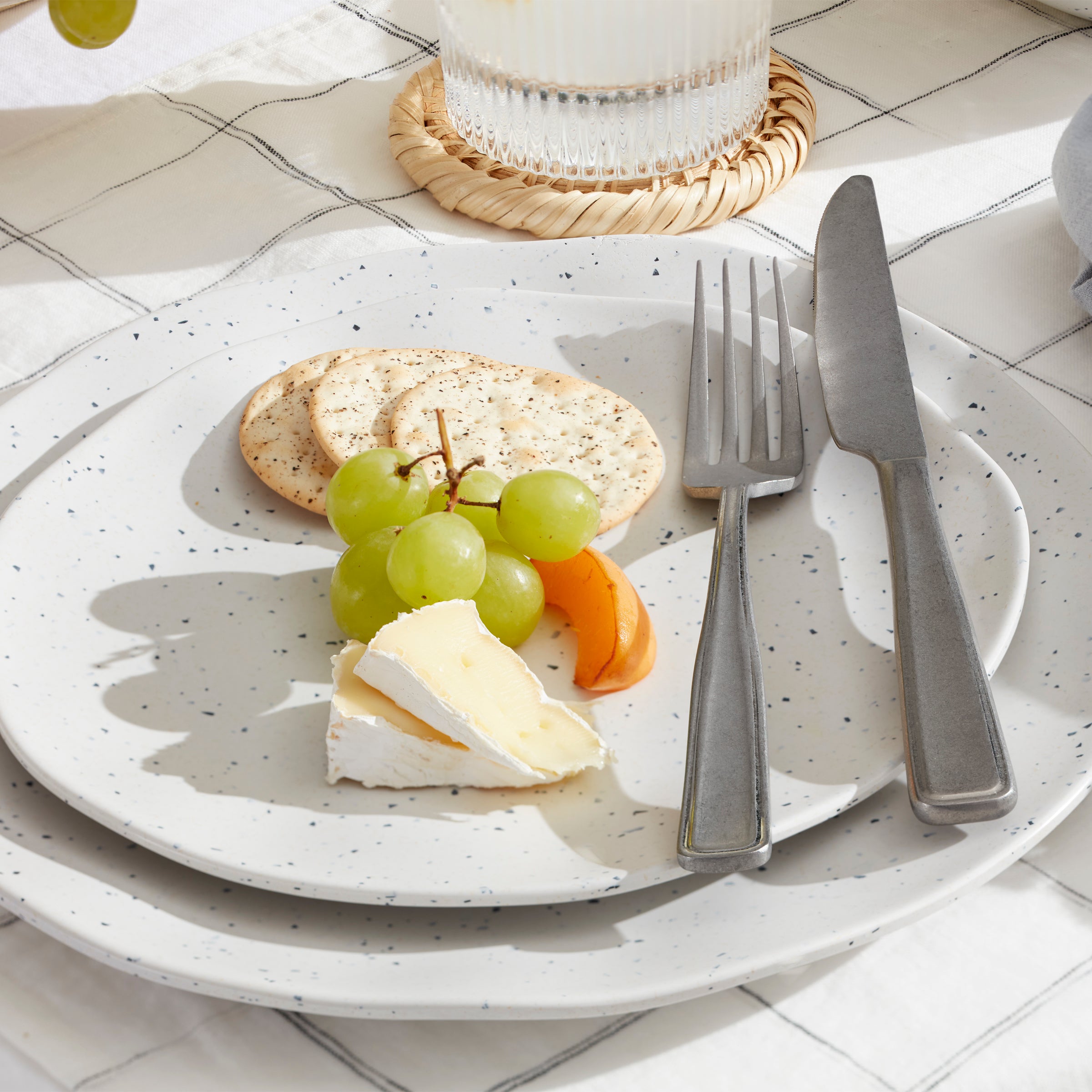 Lenox Premium Terrazzo Melamine Cream 12-Piece Dinnerware Set - Image 2