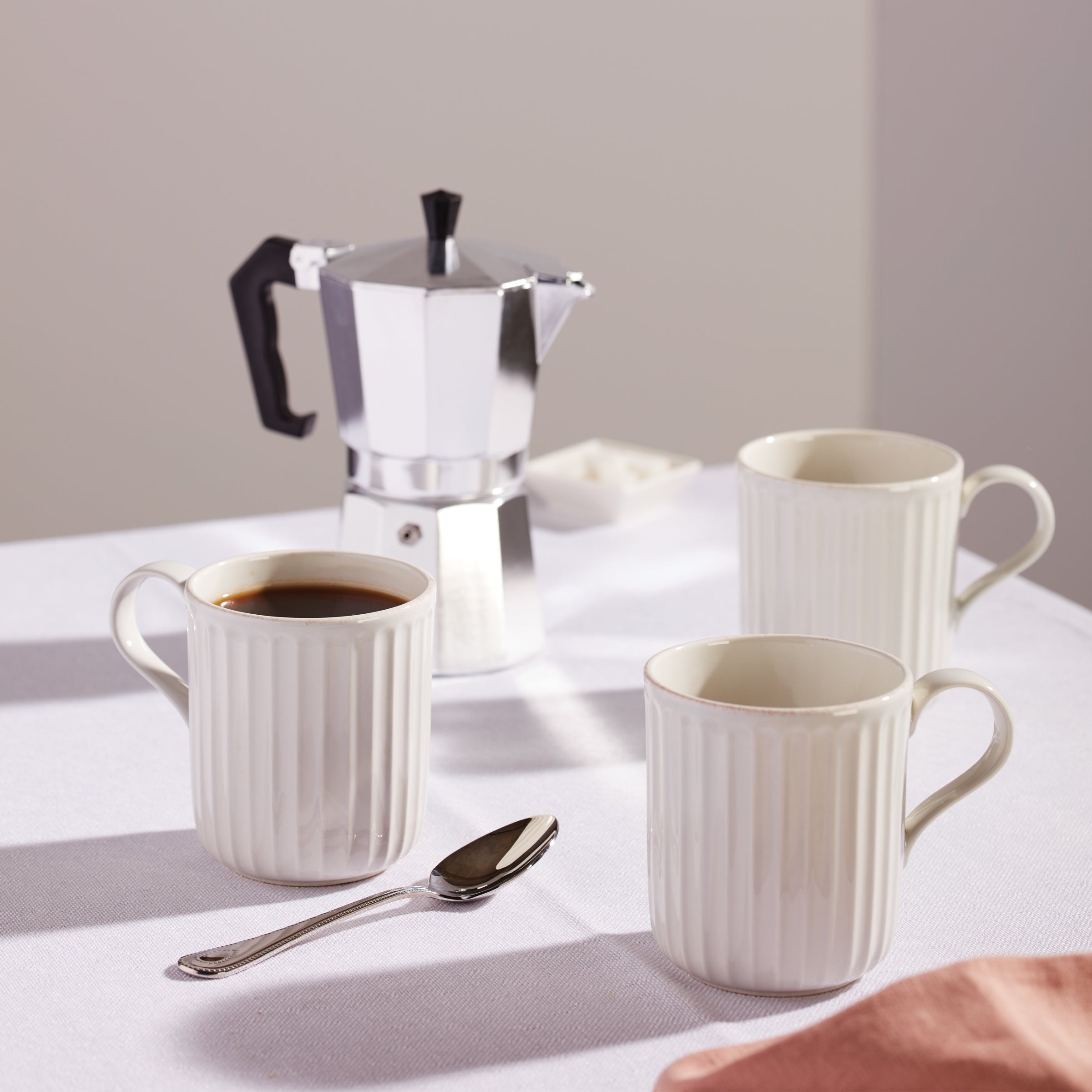 Lenox Premium French Perle Scallop White Mugs, Set of 4 - Image 2