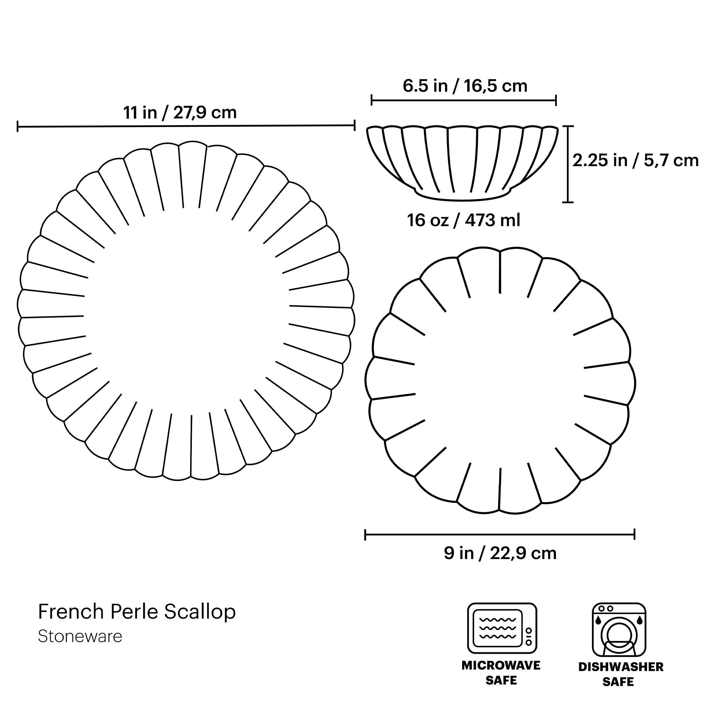 Lenox Premium French Perle Scallop White 12-Piece Dinnerware Set - Image 13