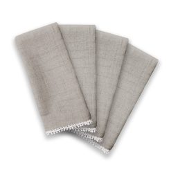 Alternative view of Lenox Premium French Perle Solid Dove Grey Dinner Napkins, Set of 4