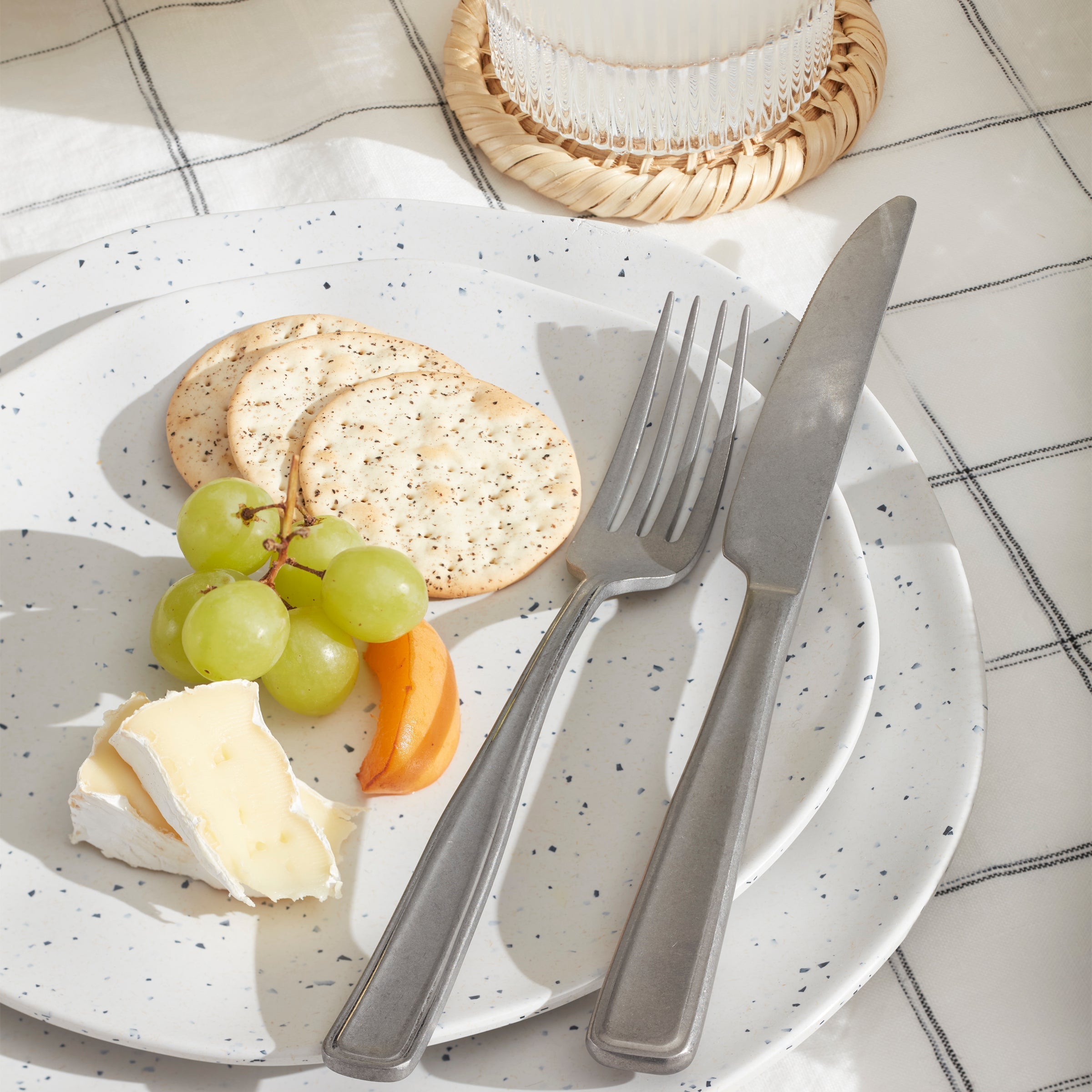 Lenox Premium Terrazzo Melamine Cream 12-Piece Dinnerware Set - Image 4