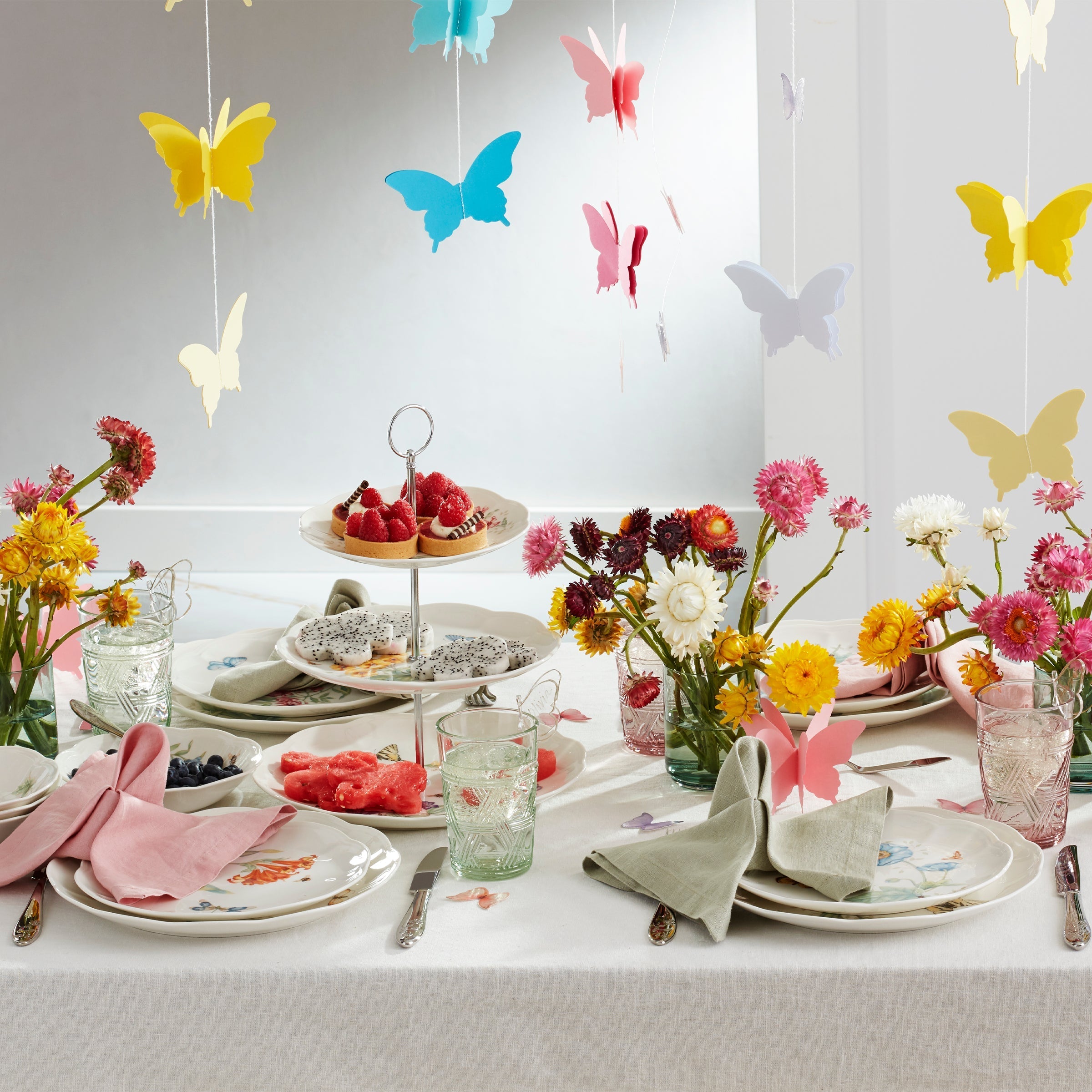 Lenox Premium Butterfly Meadow Green Tall Glasses, Set of 4 - Image 5