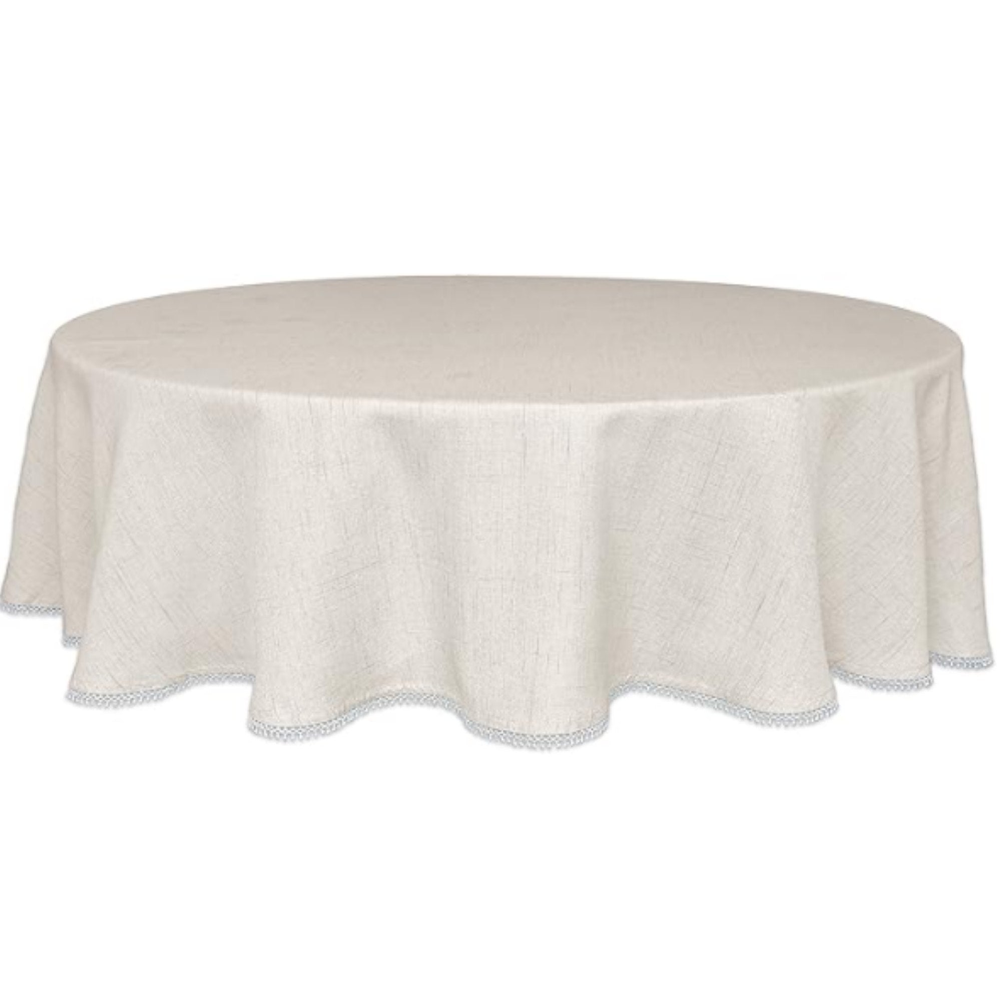 Lenox Premium French Perle Solid Natural 70x70 Round Tablecloth