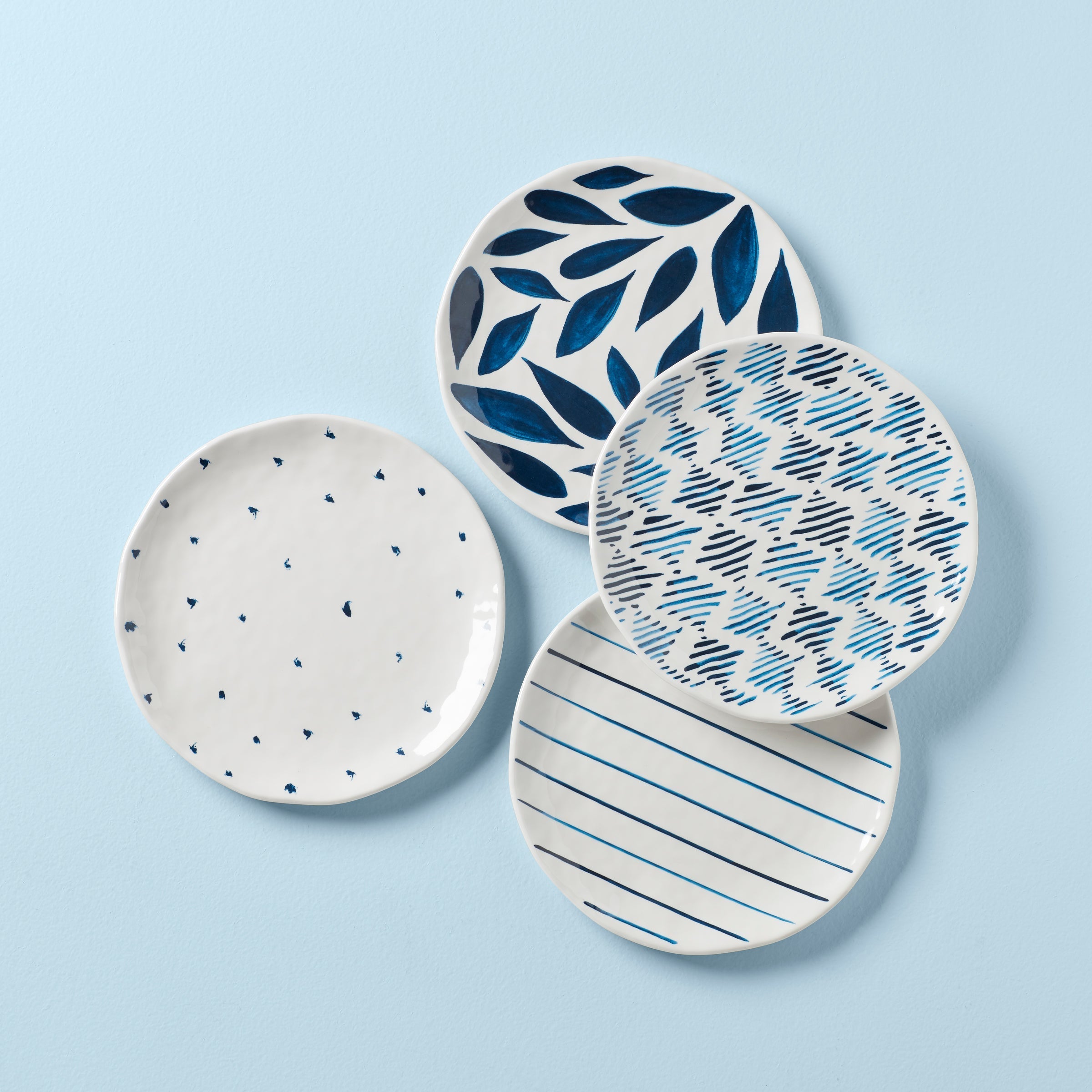 Lenox Premium Blue Bay Melamine Assorted Accent Plates, Set of 4
