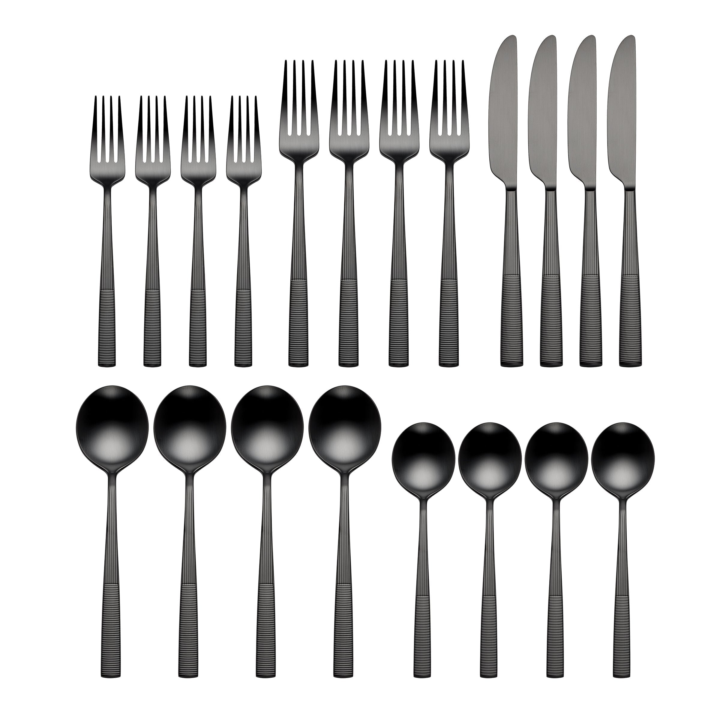 Lenox Premium Modulus Black Satin 20-Piece Flatware Set - Image 2