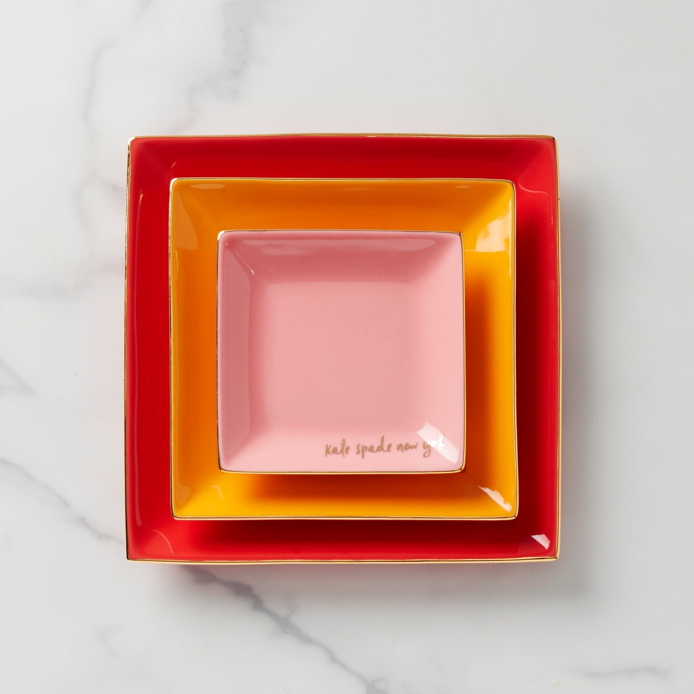 Lenox Premium Make It Pop Warm Red 3-Piece Tray Set - Image 2