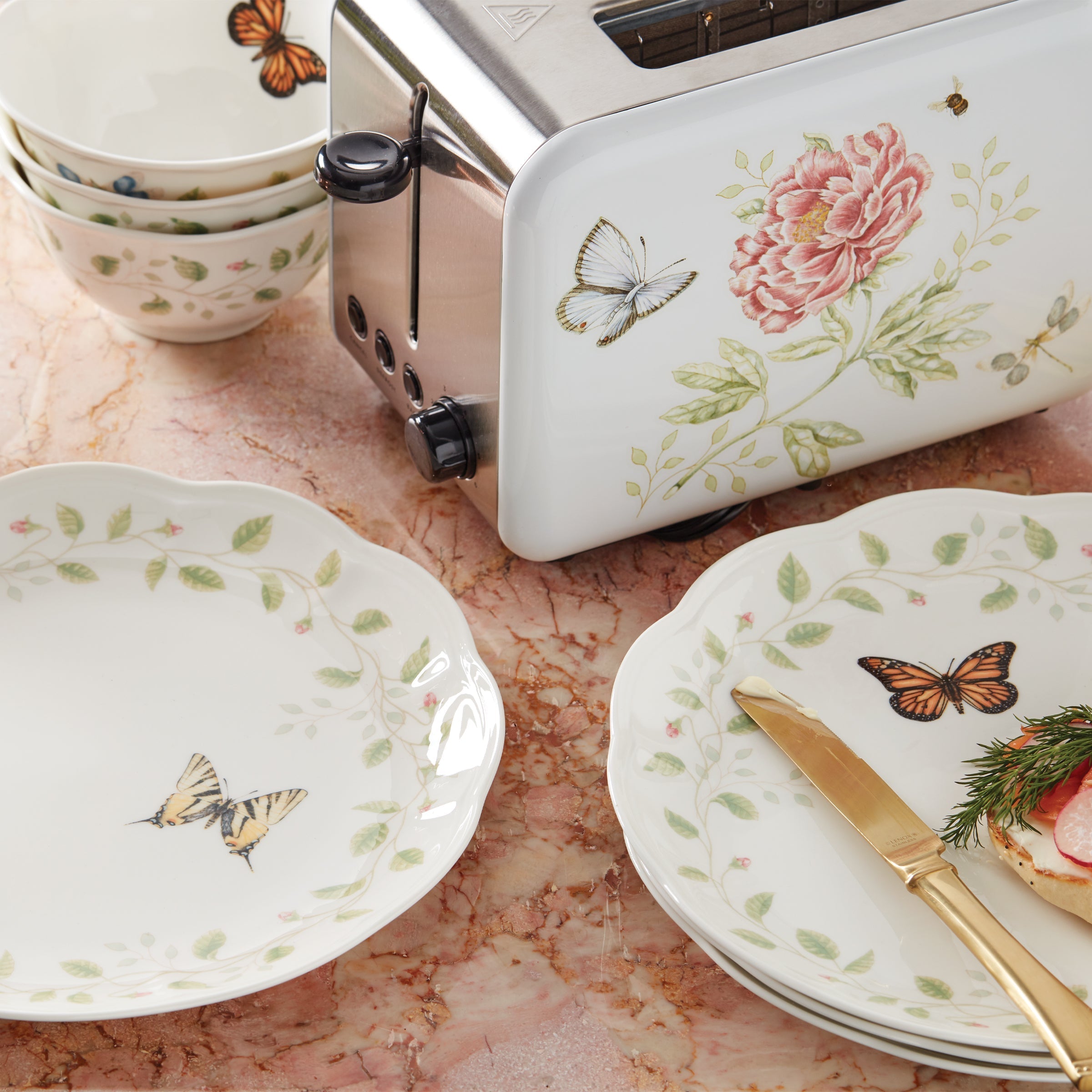 Lenox Premium Butterfly Meadow Vines Rice Bowls, Set of 4 - Image 2