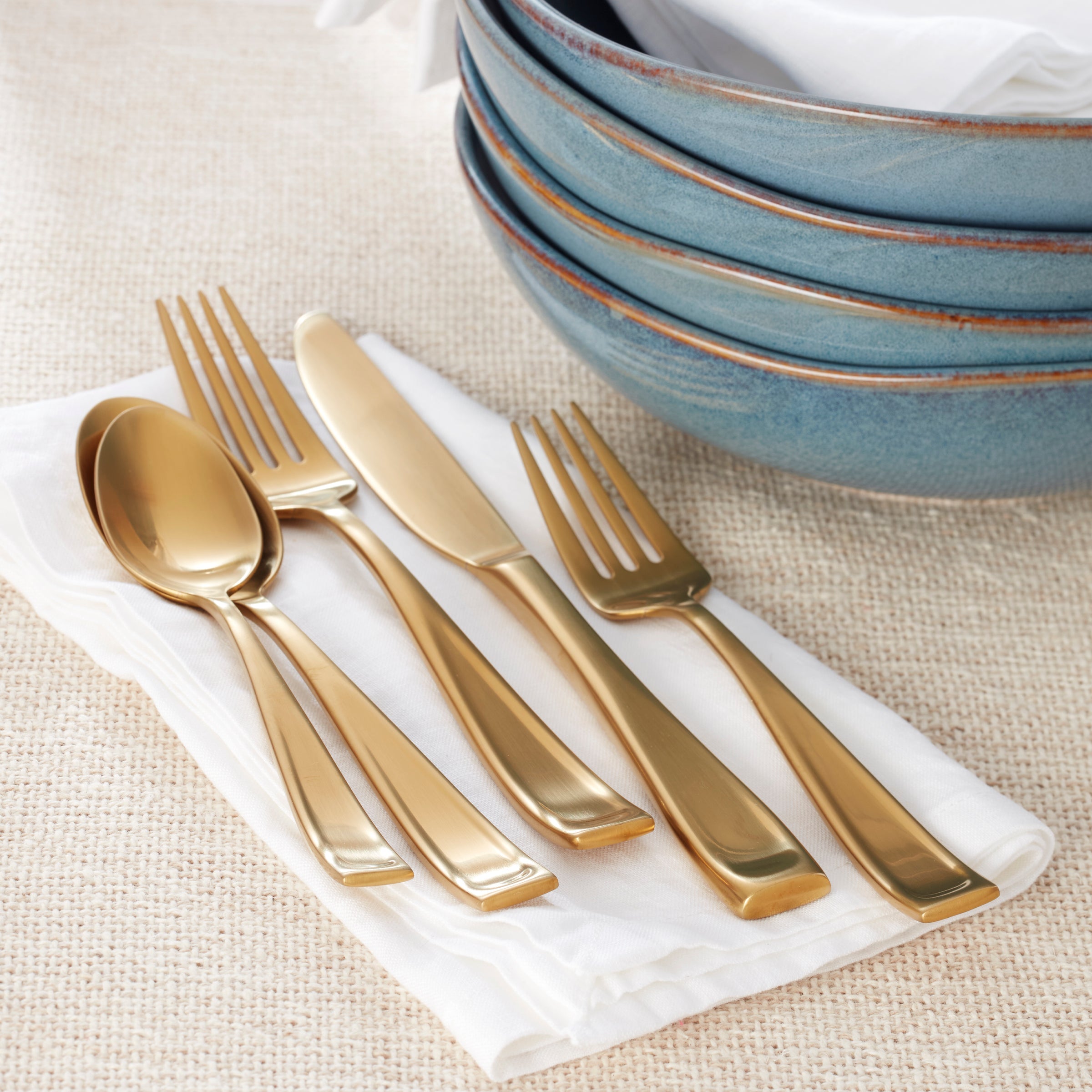Lenox Premium Moda Gold Satin 20-Piece Flatware Set - Image 3