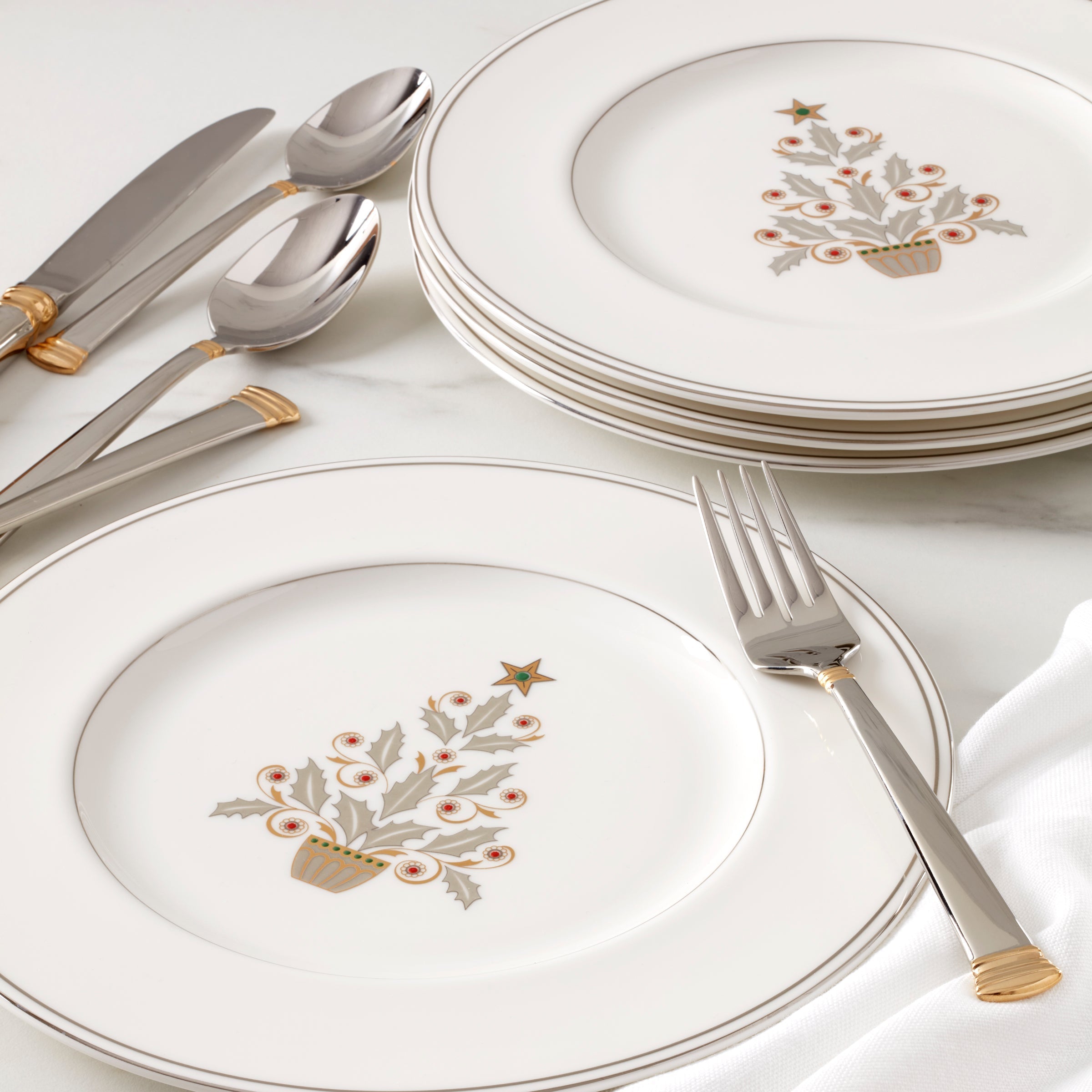 Lenox Premium Federal Platinum Tree Accent Plates, Set of 4 - Image 2