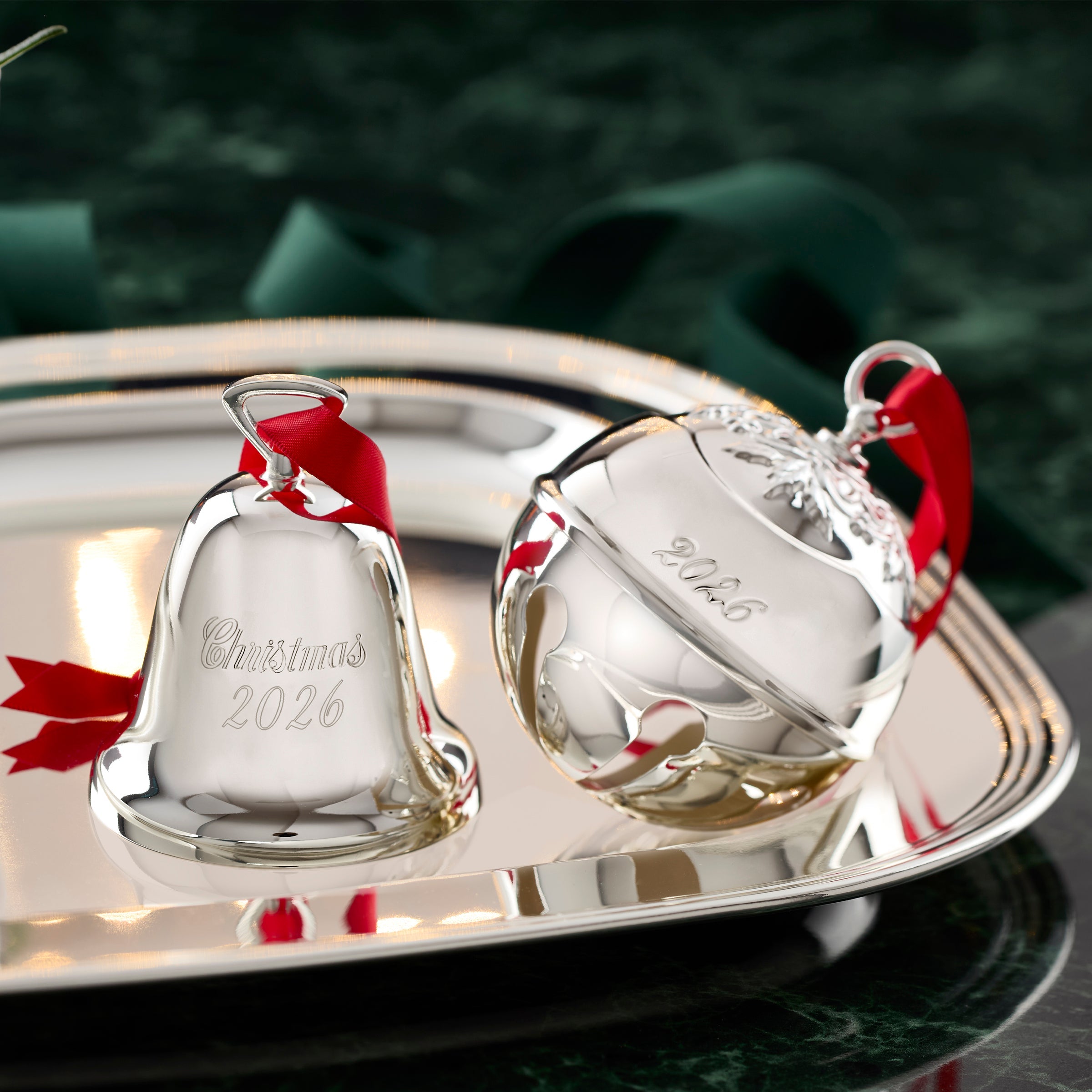 Lenox Premium 2026 Silverplate Christmas Bell Ornament - Image 2