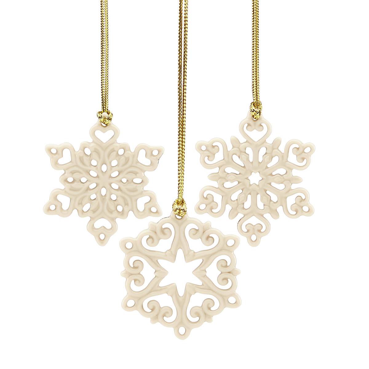 Lenox Premium Mini Snowflake 3-Piece Ornament Set - Image 4