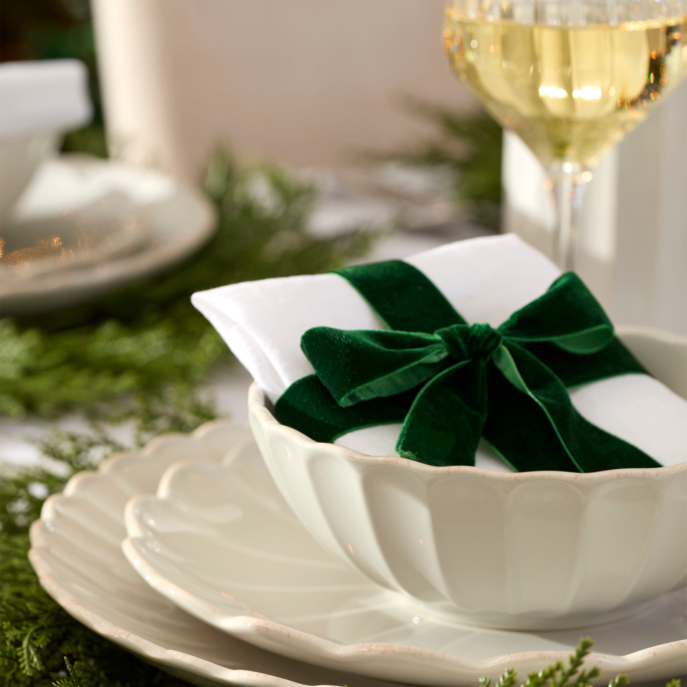 Lenox Premium French Perle Scallop White Dinner Plates, Set of 4 - Image 3