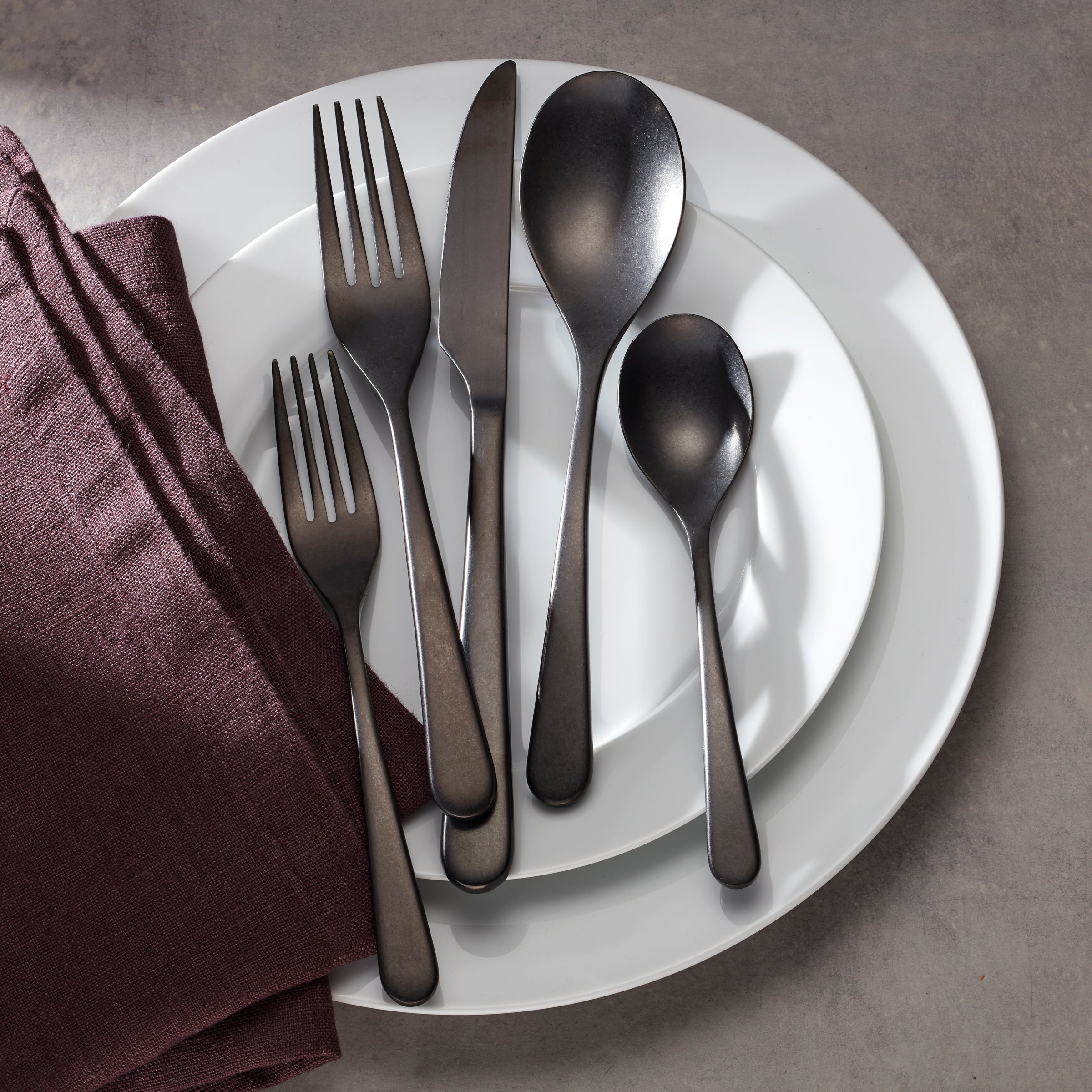 Lenox Premium Kenbrook Black Vintage 20-Piece Flatware Set - Image 2