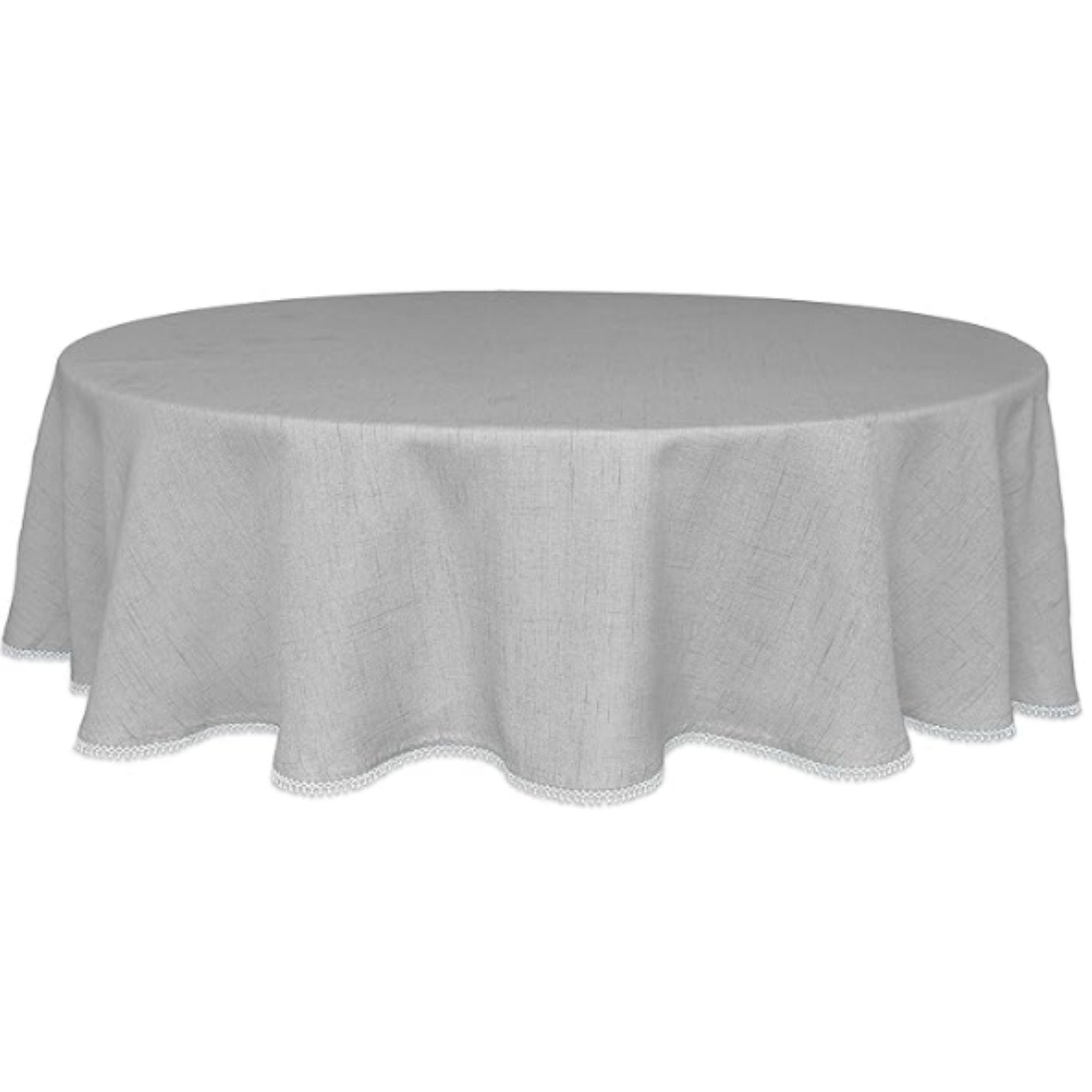 Lenox Premium French Perle Solid Dove Grey 70x70 Round Tablecloth