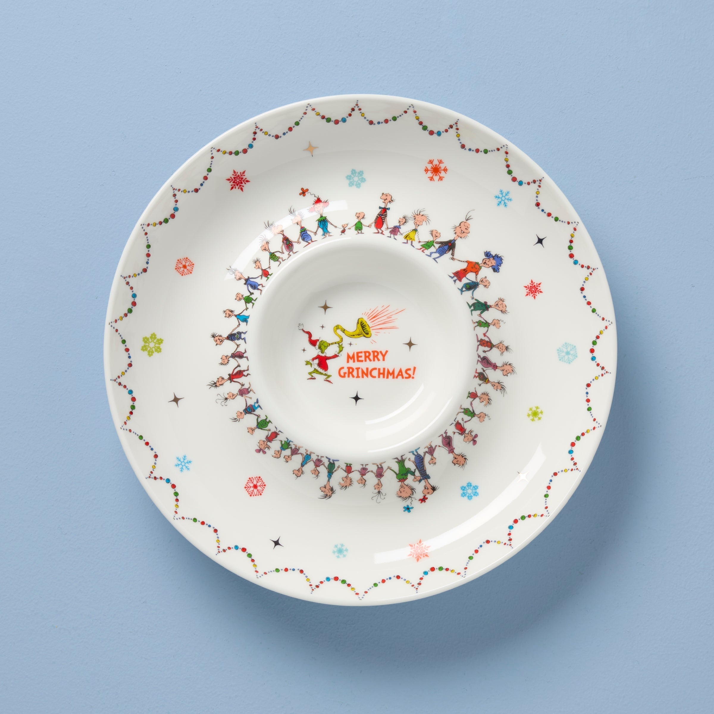 Lenox Premium Merry Grinchmas Chip & Dip Bowl