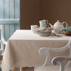 Lenox Premium French Perle Linen 60x102 Tablecloth