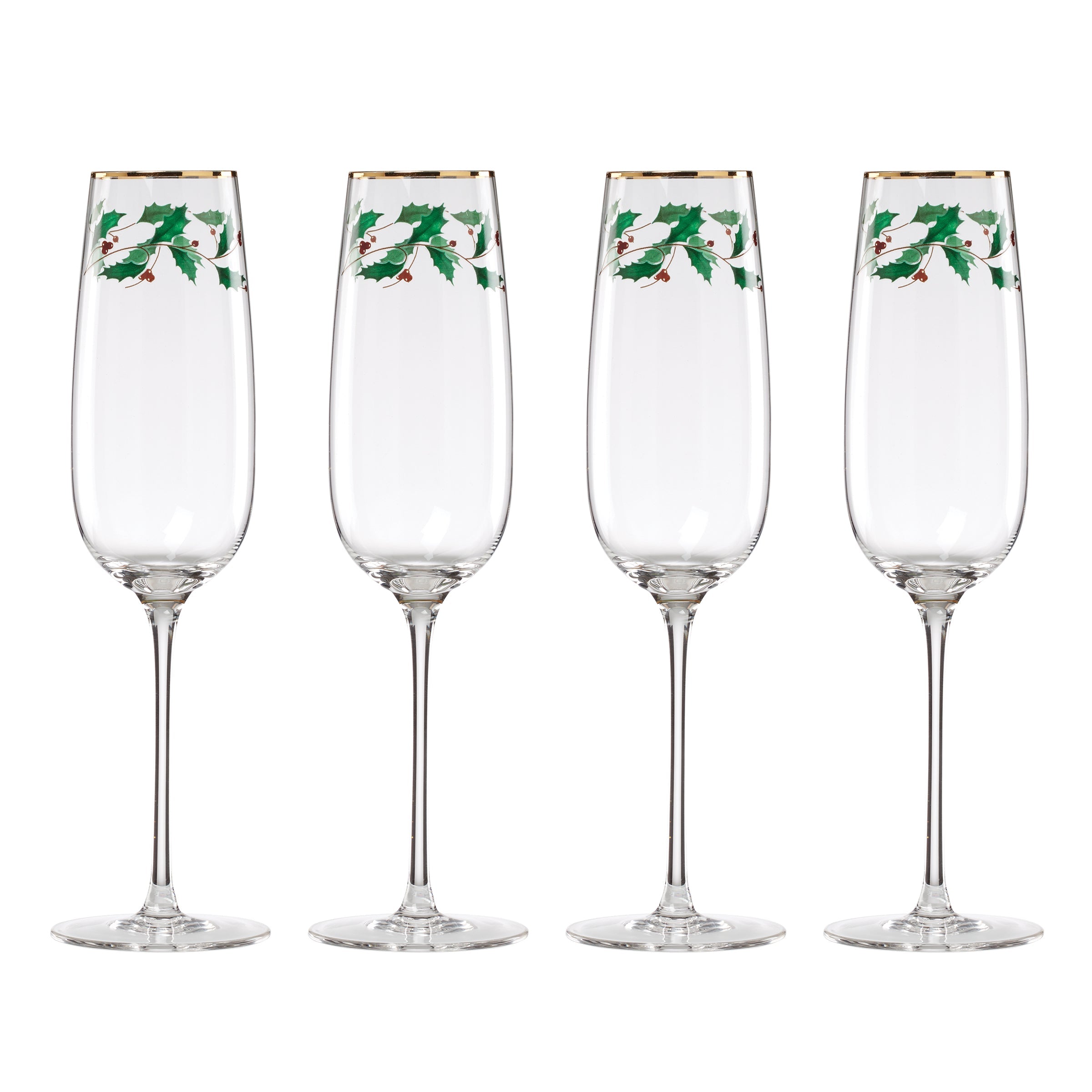 Lenox Premium Holiday Decal Flute Glasses, Set of 4 - Image 6