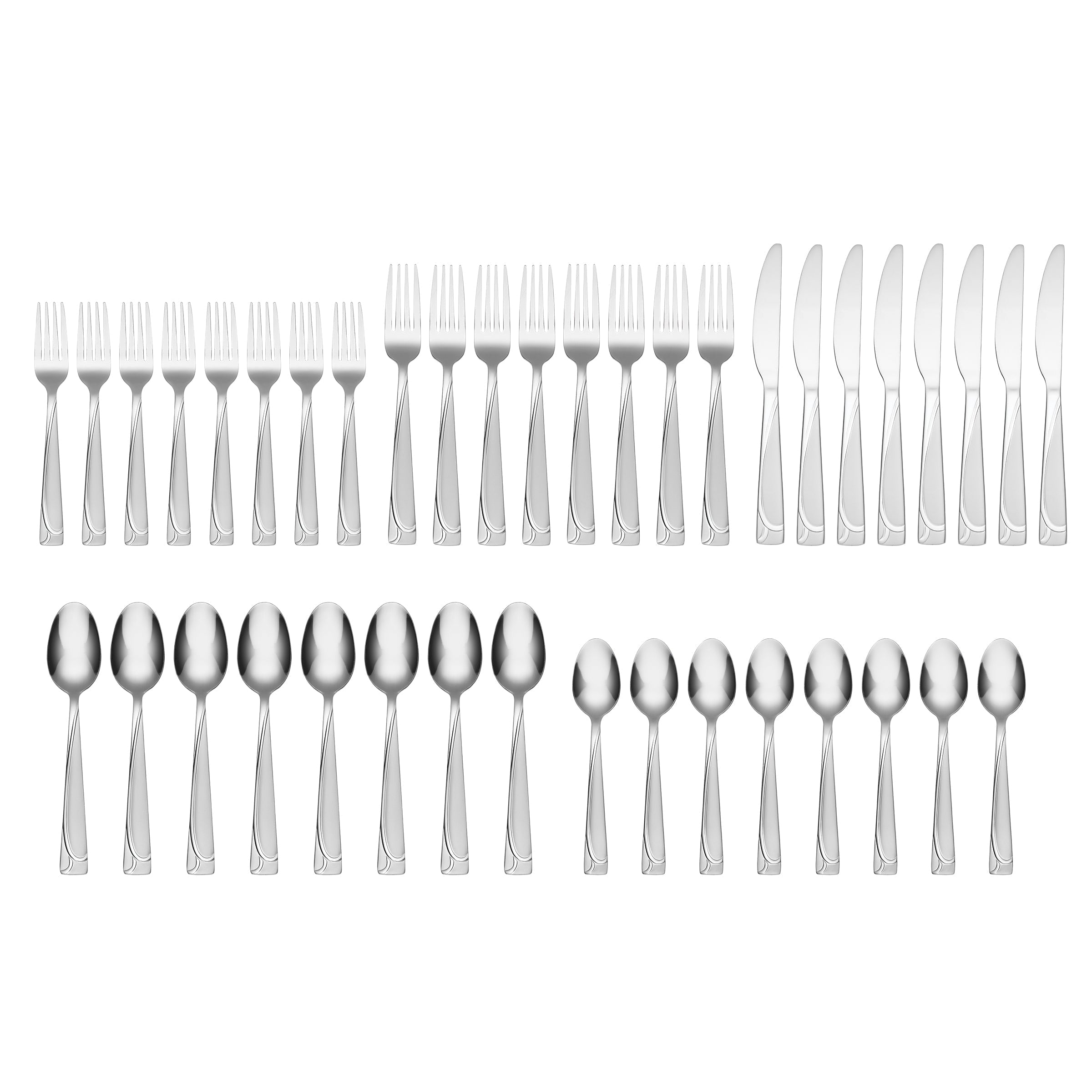 Lenox Premium Mena Frost 40-Piece Flatware Set with Chrome Caddy - Image 2