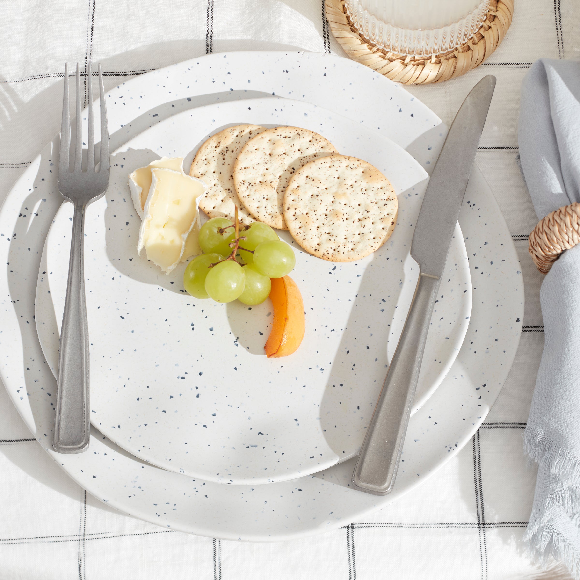 Lenox Premium Terrazzo Melamine Cream 12-Piece Dinnerware Set - Image 3