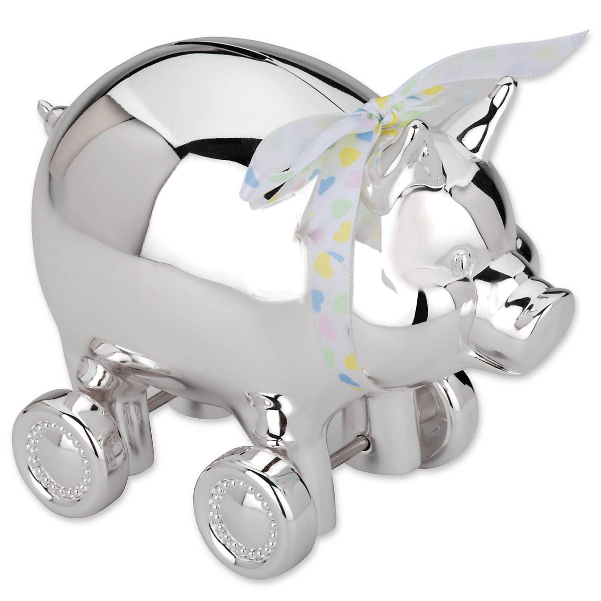 Lenox Premium Piggy with Wheels Silverplate Bank