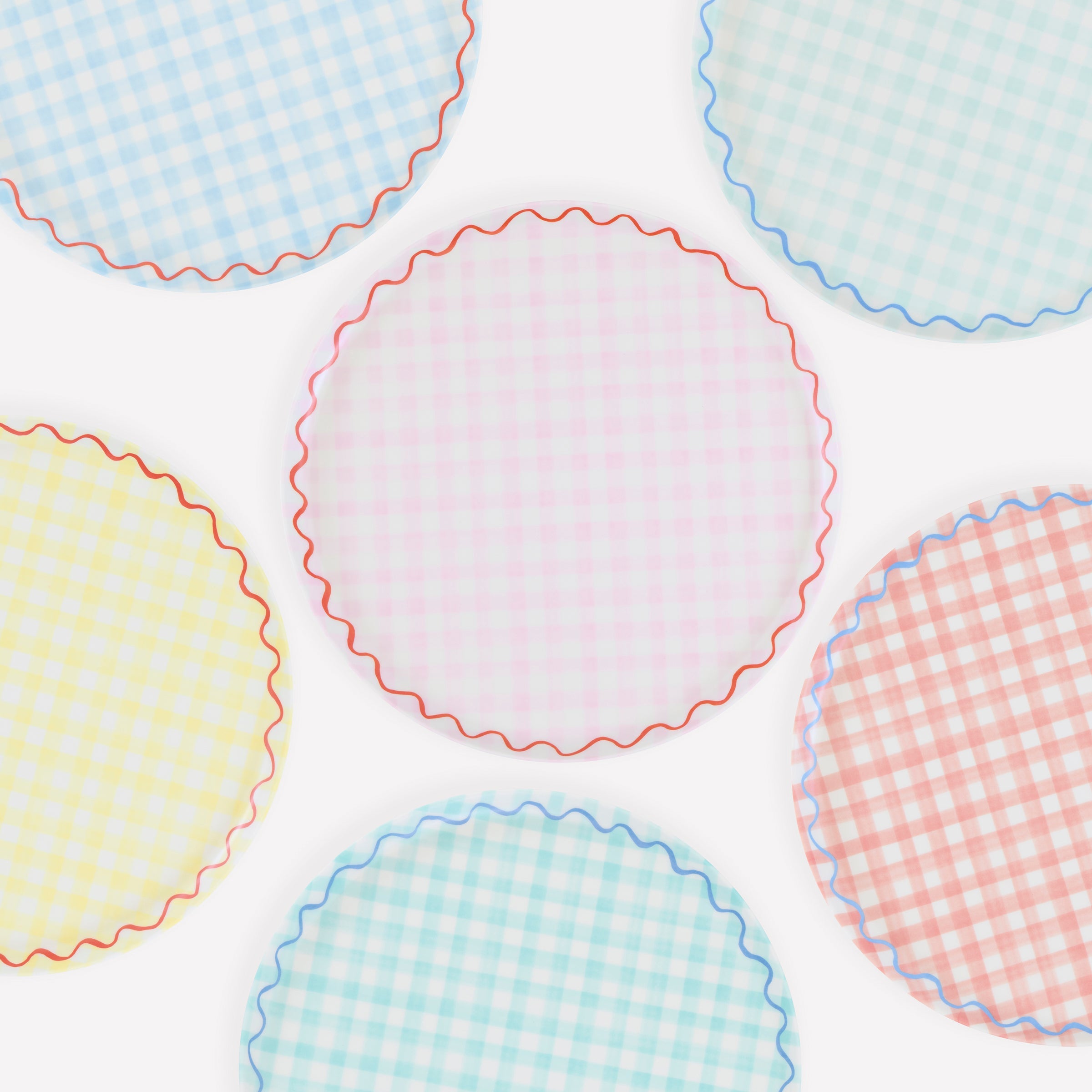 Lenox Premium Gingham Reusable Large Plates, Set of 6