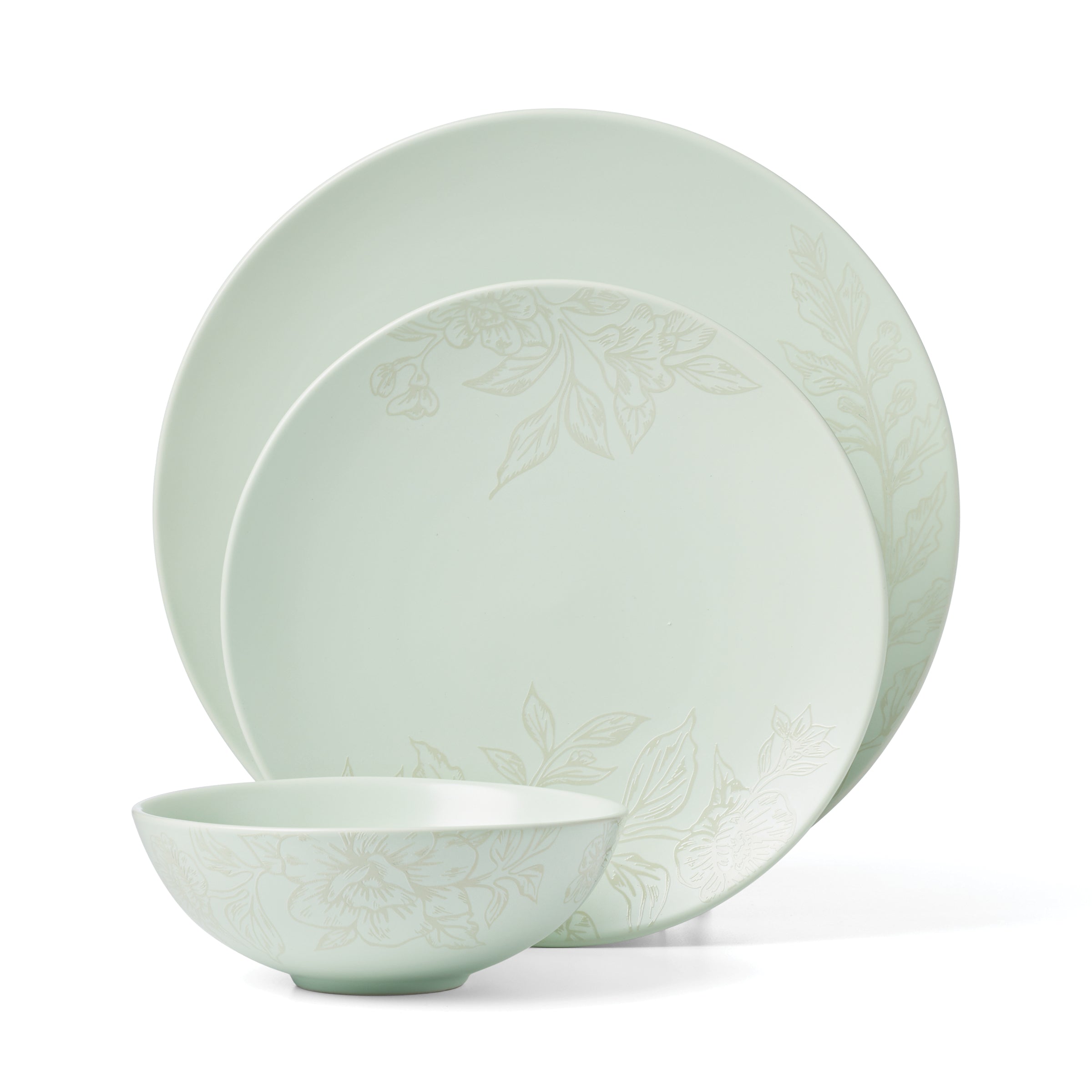Lenox Premium Roseto Soft Sage 12-Piece Dinnerware Set - Image 2